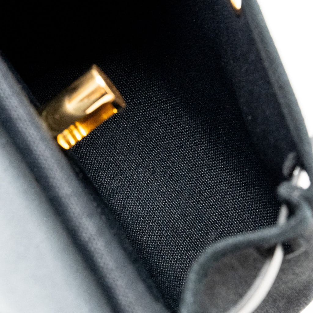 HERMES HERBAG MINI CANVAS/HUNTER BLACK GHW