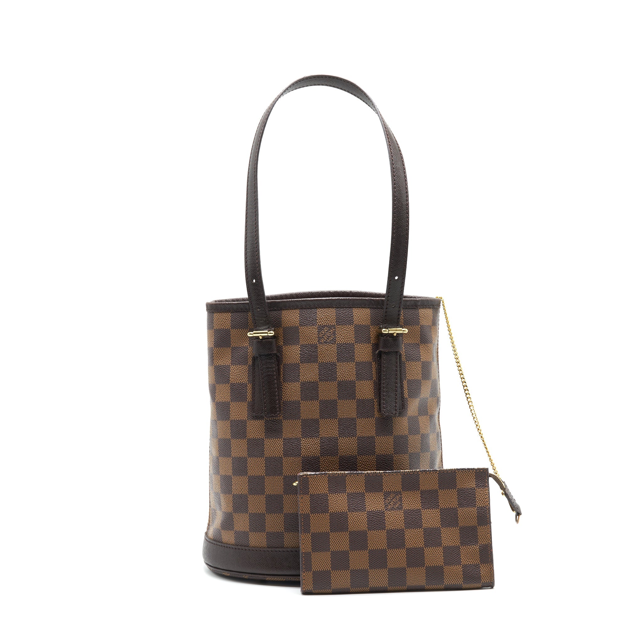 LOUIS VUITTON MARAIS DAMIER EBENE PETIT BUCKET BAG