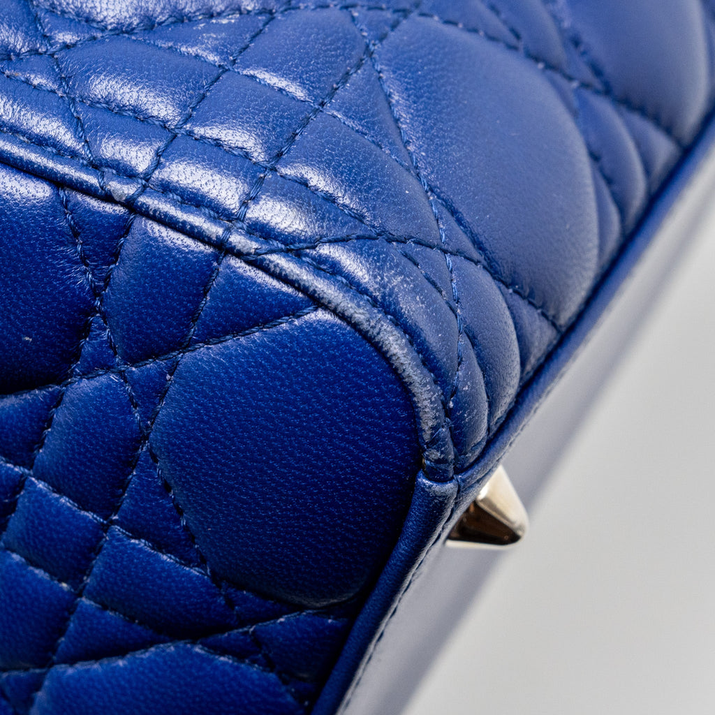 DIOR MEDIUM LADY DIOR LAMBSKIN BLUE SHW