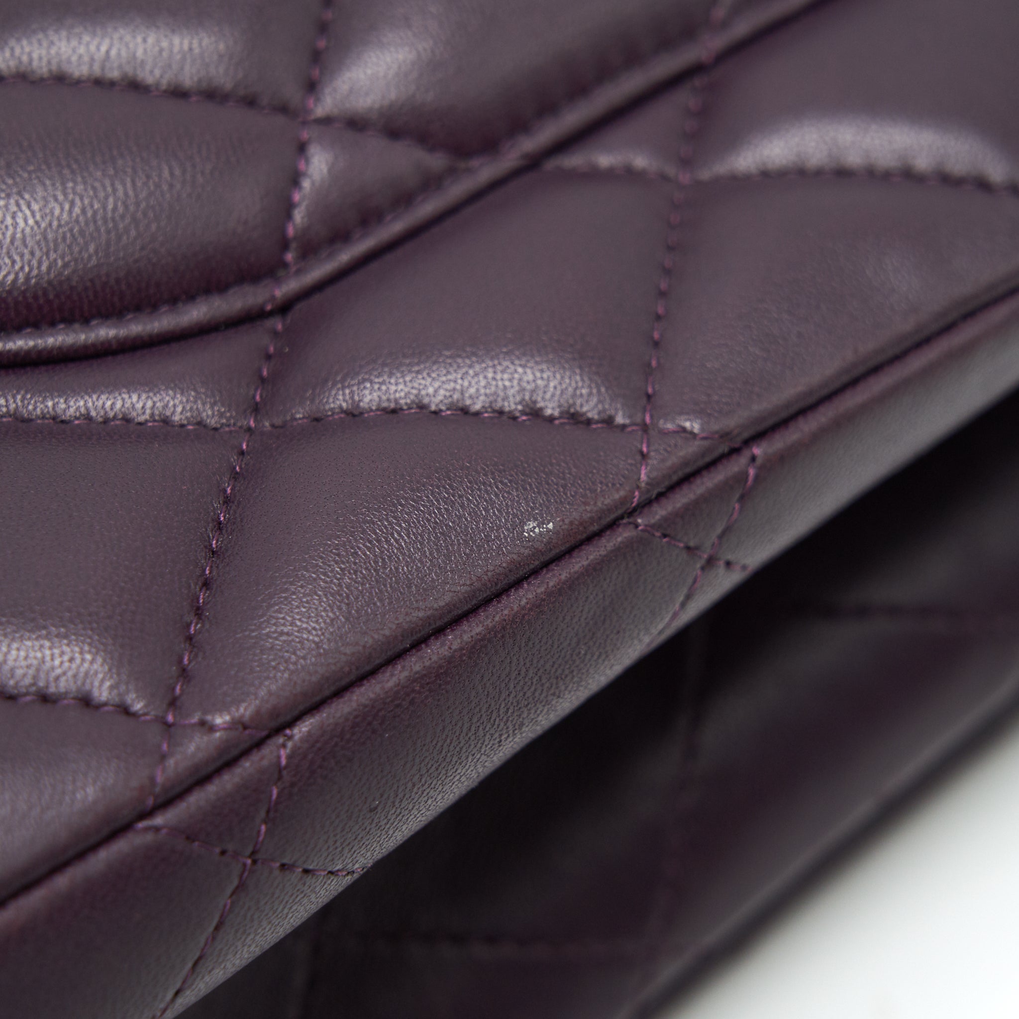 CHANEL MAXI DOUBLE FLAP BAG LAMBSKIN BURGUNDY SHW