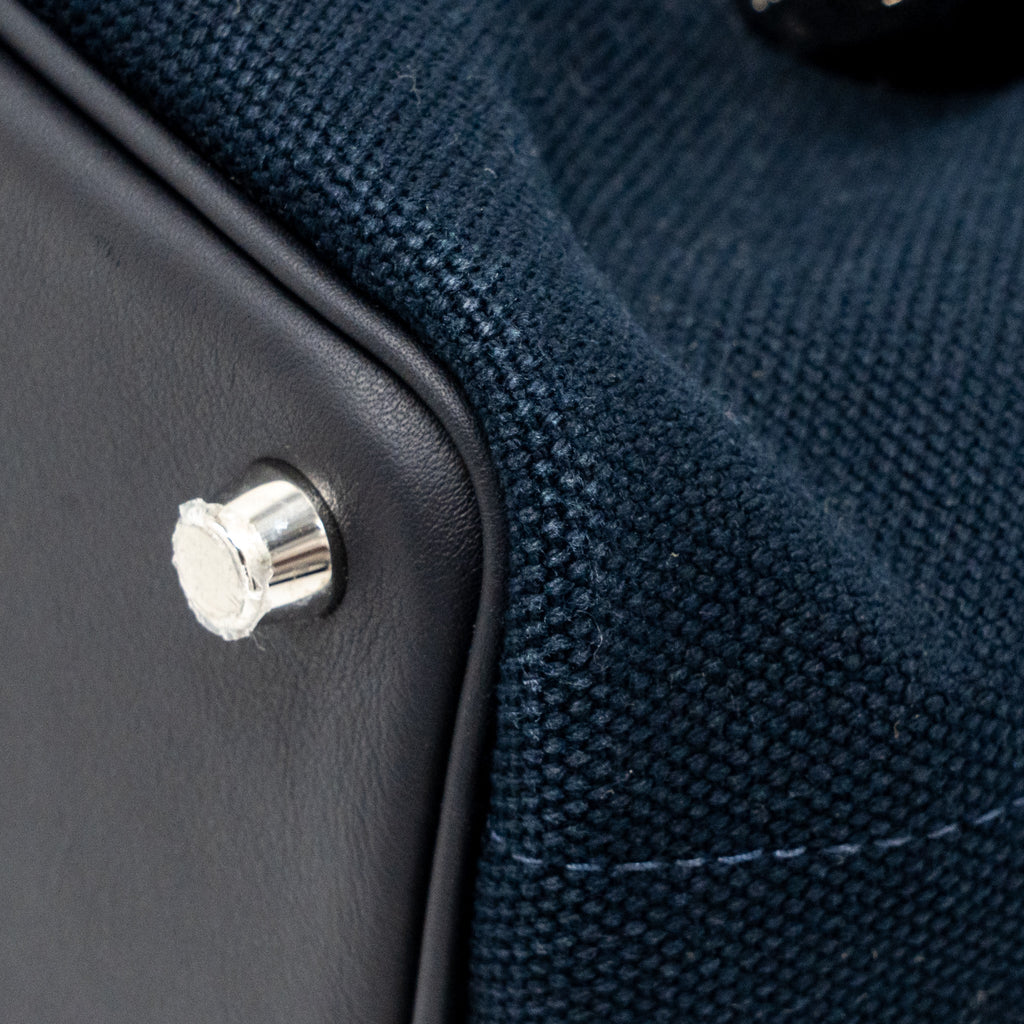 HERMES CARGO PICOTIN 18 LOCK BAG SWIFT / TOILE CANVAS BLUE MARINE / CABAN SHW