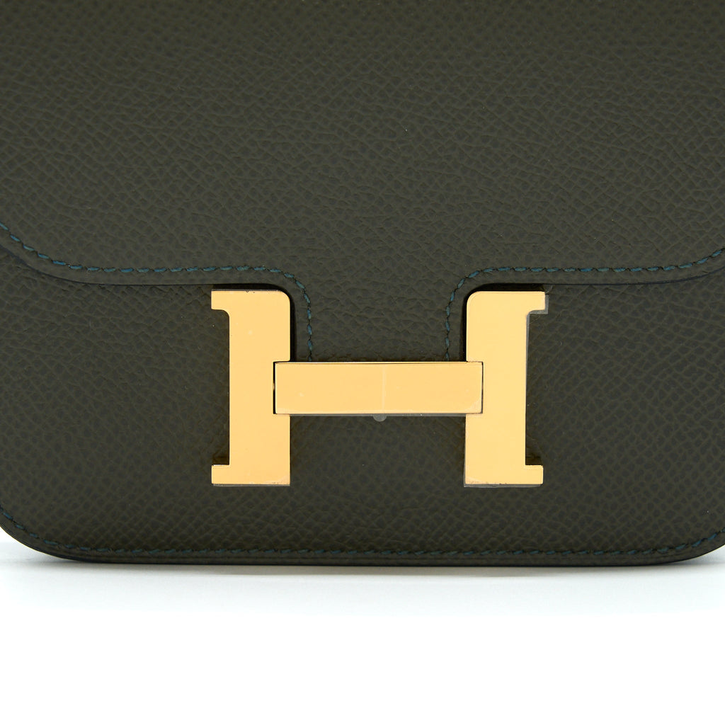 HERMES CONSTANCE SLIM EPSOM VERT DE GRIS GHW
