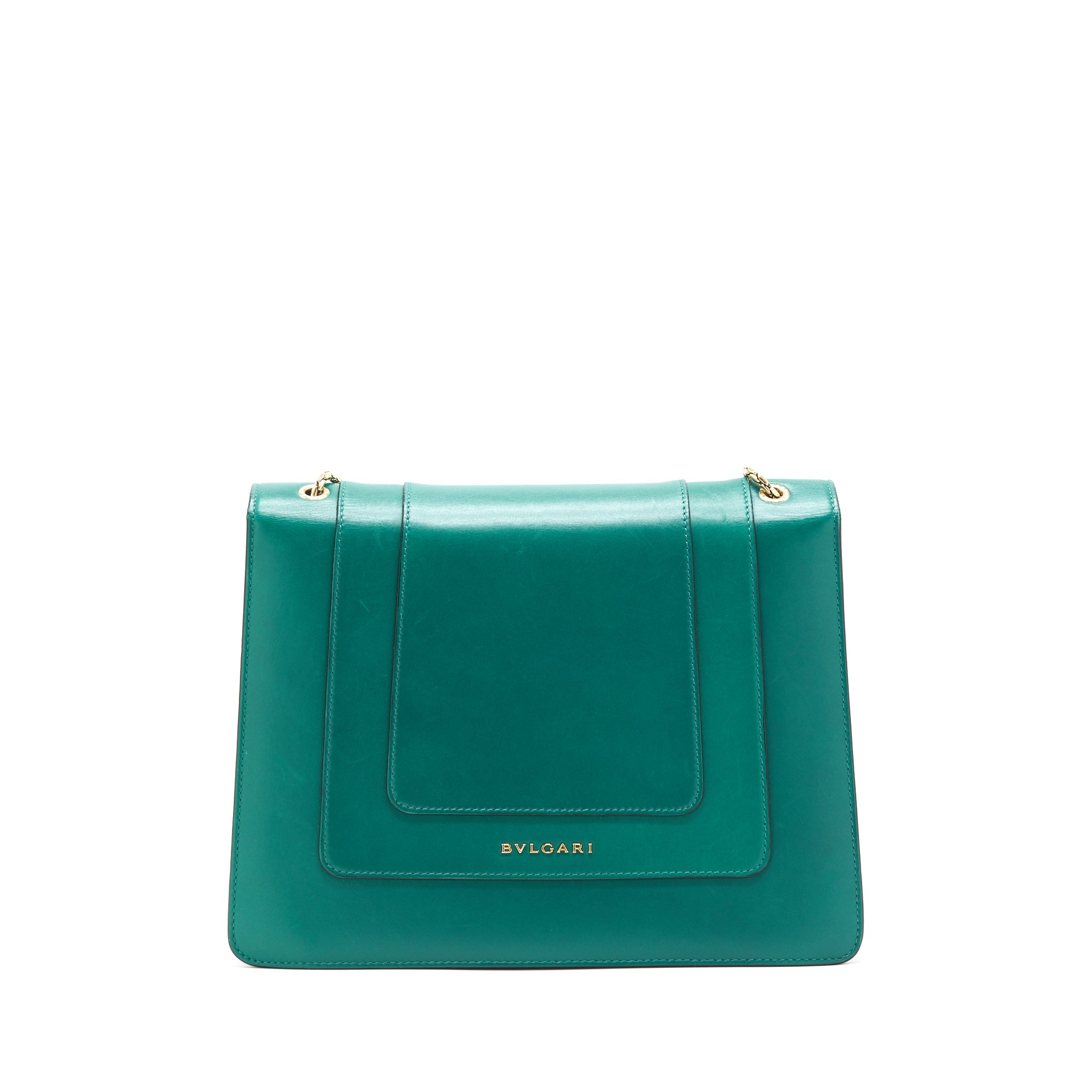 BVLGARI SERPENTI FLAP SHOULDER BAG GREEN