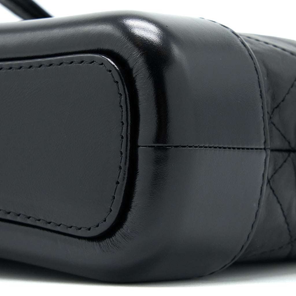 CHANEL SMALL GABRIELLE BAG AGED CALFSKIN BLACK MULTICOLOUR HARDWARE (MICROCHIP)