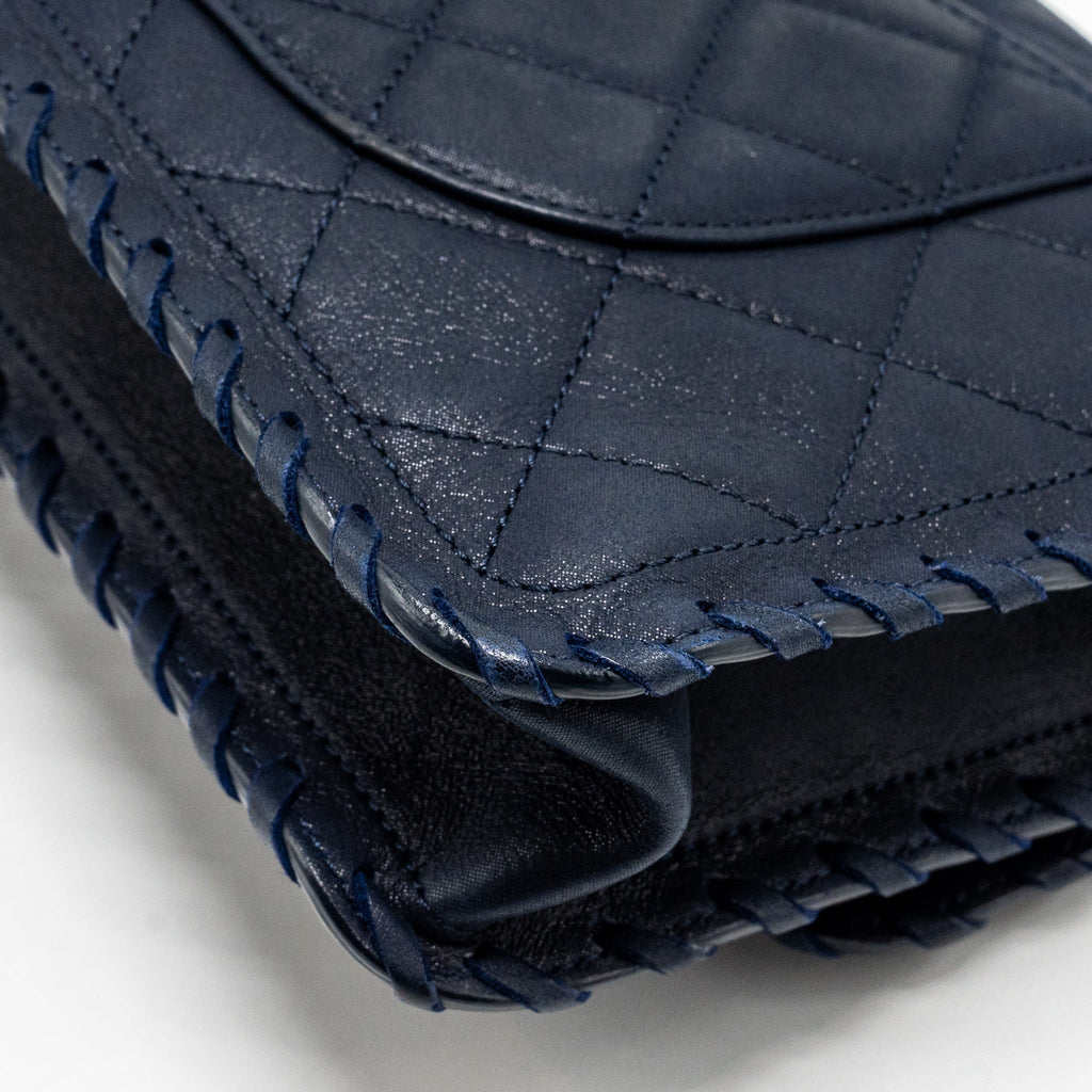CHANEL SEASONAL FLAP BAG CALFSKIN NAVY GHW