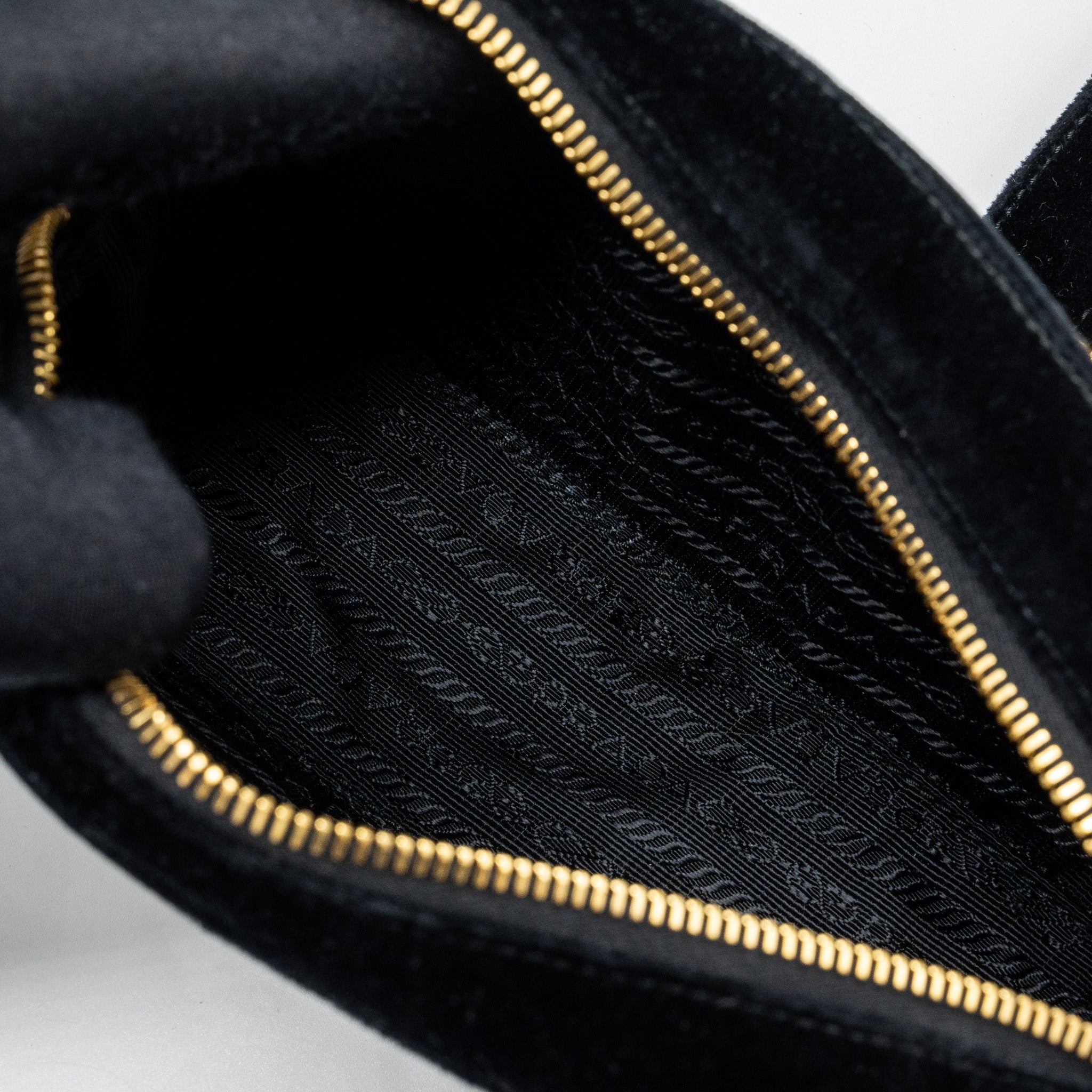 PRADA CAMERA BAG VELVET BLACK GHW
