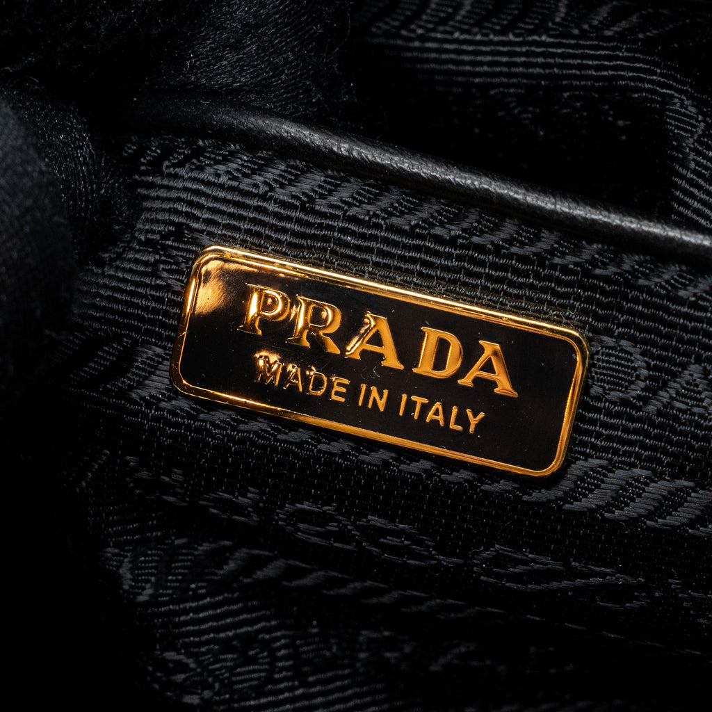 PRADA CAMERA BAG VELVET BLACK GHW