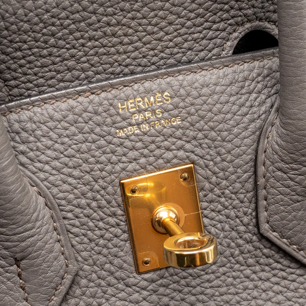 HERMES BIRKIN 25 TOGO GRIS ETAIN RGHW