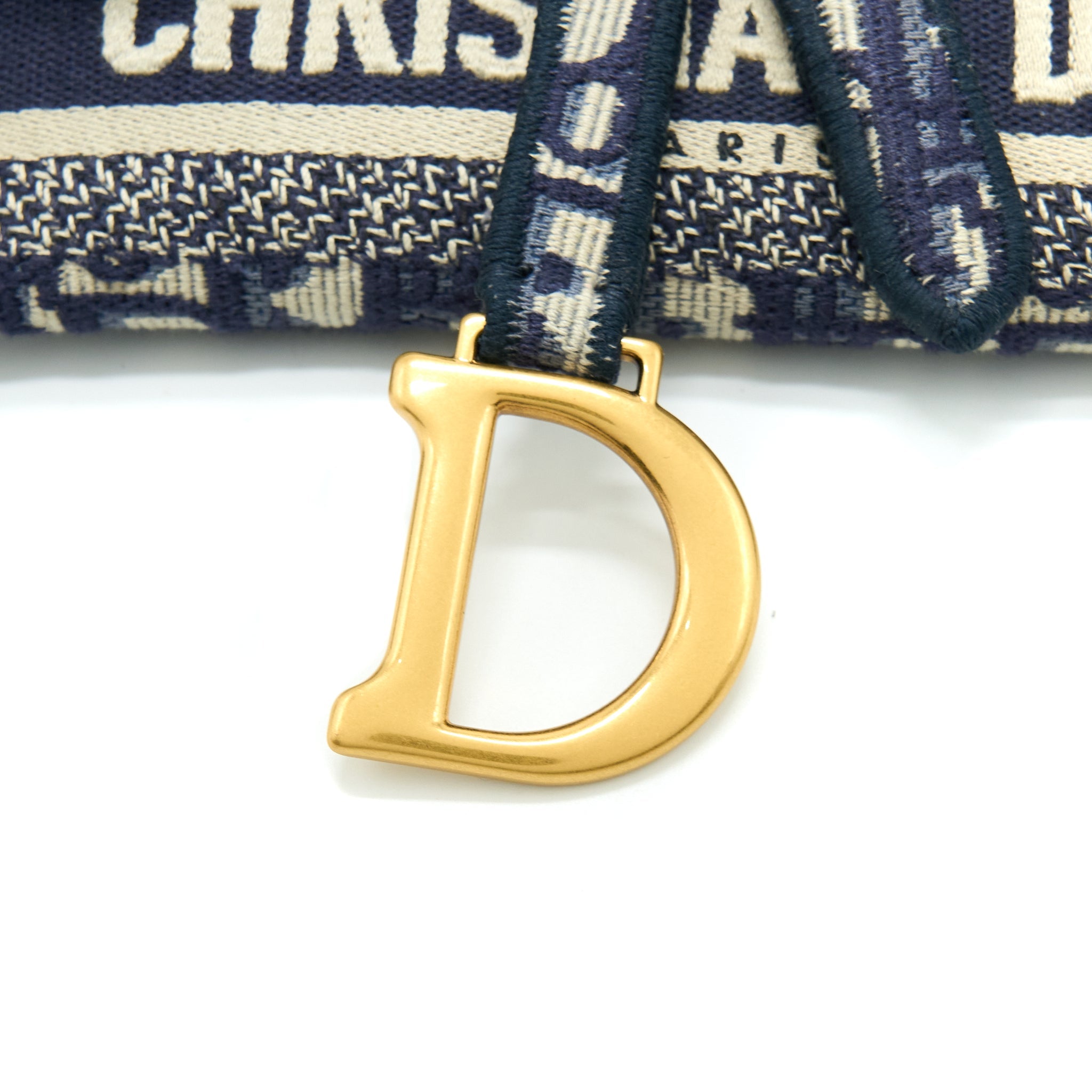 DIOR SADDLE SLIM POUCH BLUE DIOR OBLIQUE EMBROIDERY