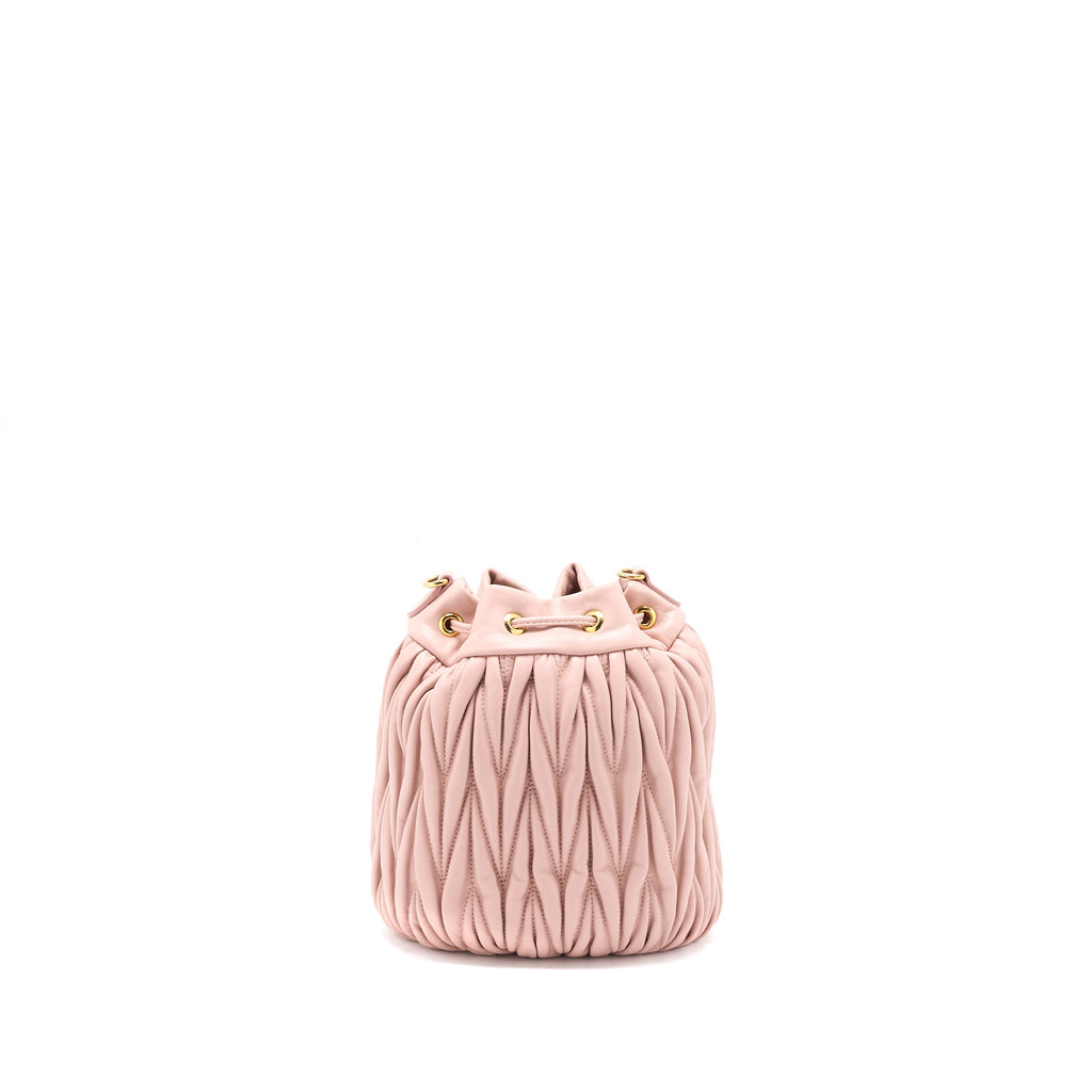 MIUMIU SECCHIELLO MATELASSE CROSSBODY BAG NAPPA LAMBSKIN PINK GHW