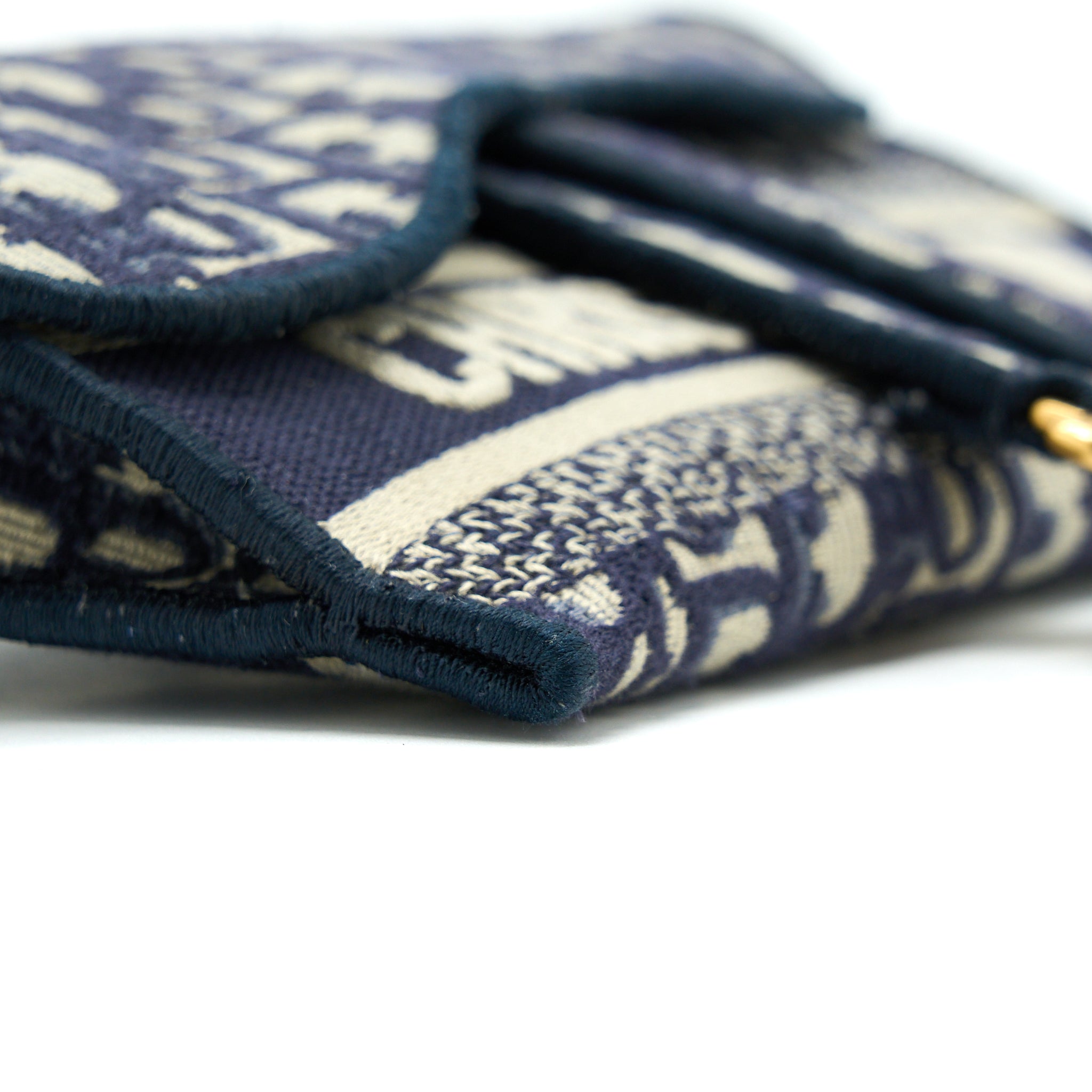 DIOR SADDLE SLIM POUCH BLUE DIOR OBLIQUE EMBROIDERY