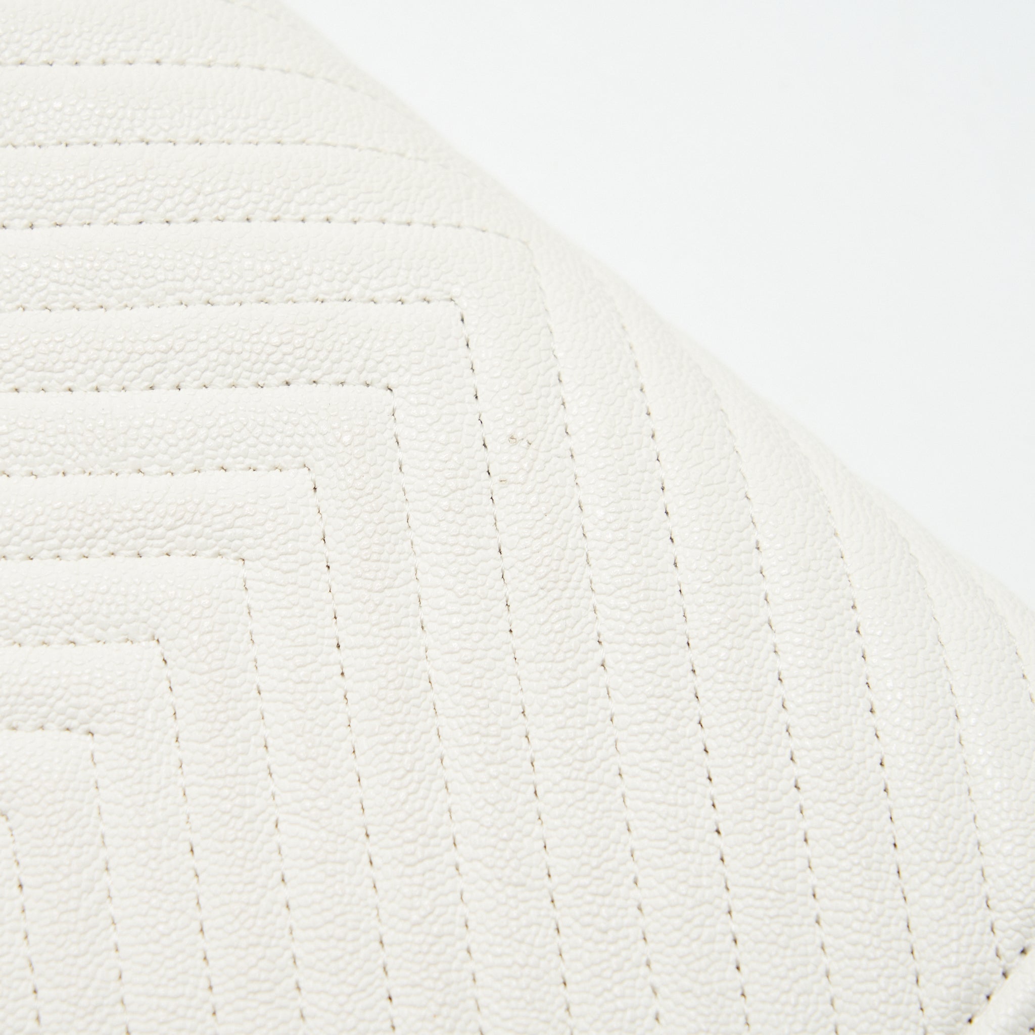 CHANEL CHEVRON CAVIAR WALLET ON CHAIN IVORY LGHW