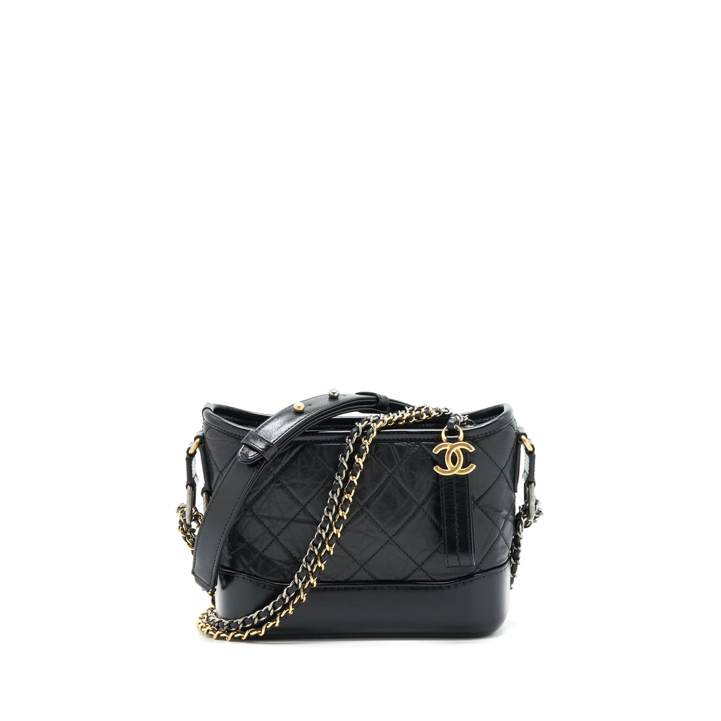 CHANEL SMALL HOBO GABRIELLE CALFSKIN BLACK GHW