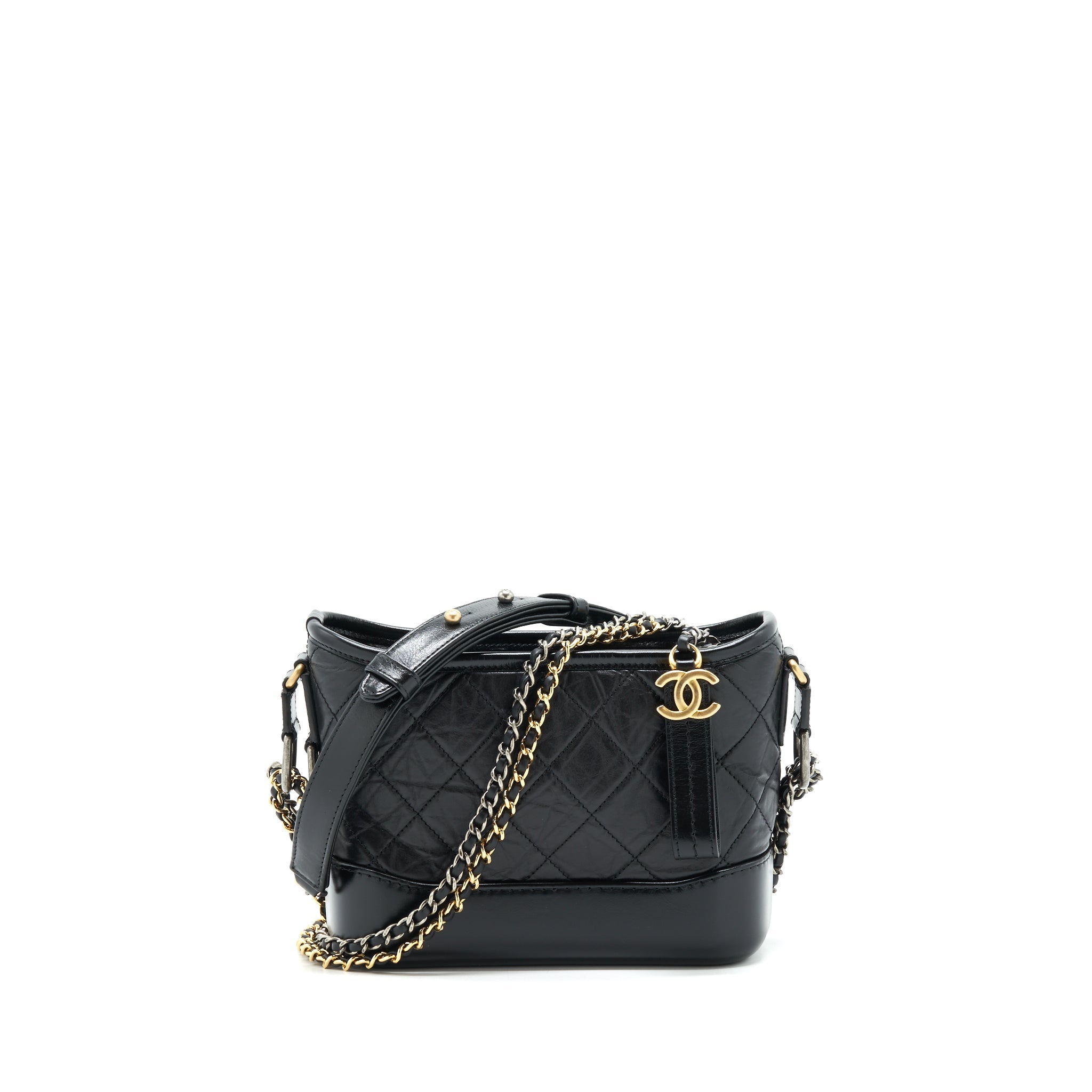 CHANEL SMALL HOBO GABRIELLE CALFSKIN BLACK GHW