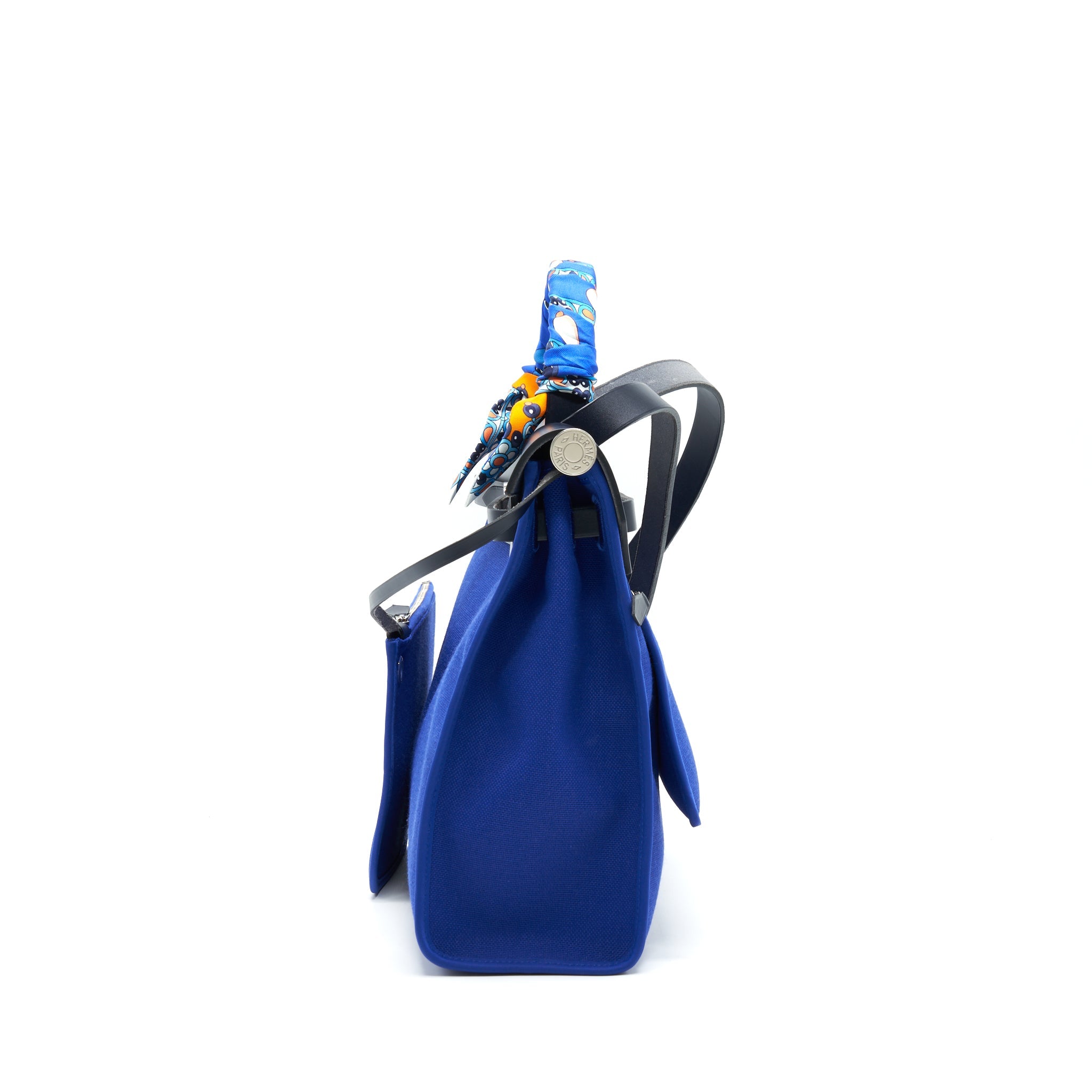 HERMES HERBAG ZIP 31 BAG BLUE ELECTRIC/ BLUE INDIGO WITH TWILLY