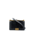 CHANEL MEDIUM BOY BAG GOATHAIR/CALFSKIN BLACK GHW