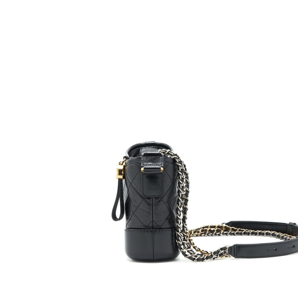 CHANEL SMALL HOBO GABRIELLE CALFSKIN BLACK GHW