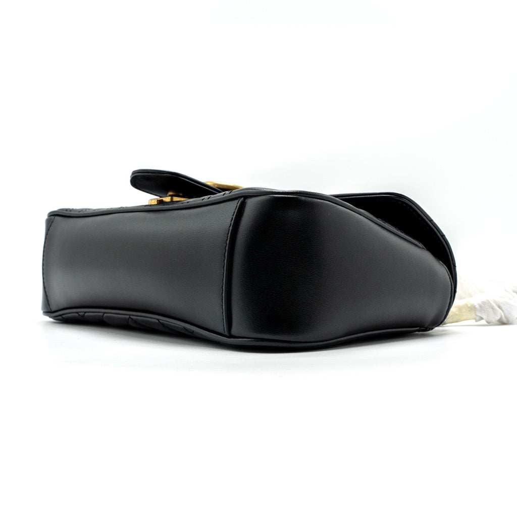 GUCCI SMALL MARMONT BAG CALFSKIN BLACK GHW