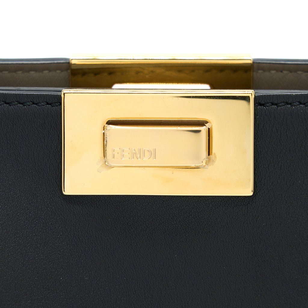 FENDI SMALL PEEKABOO ICONIC BAG CALFSKIN BLACK GHW