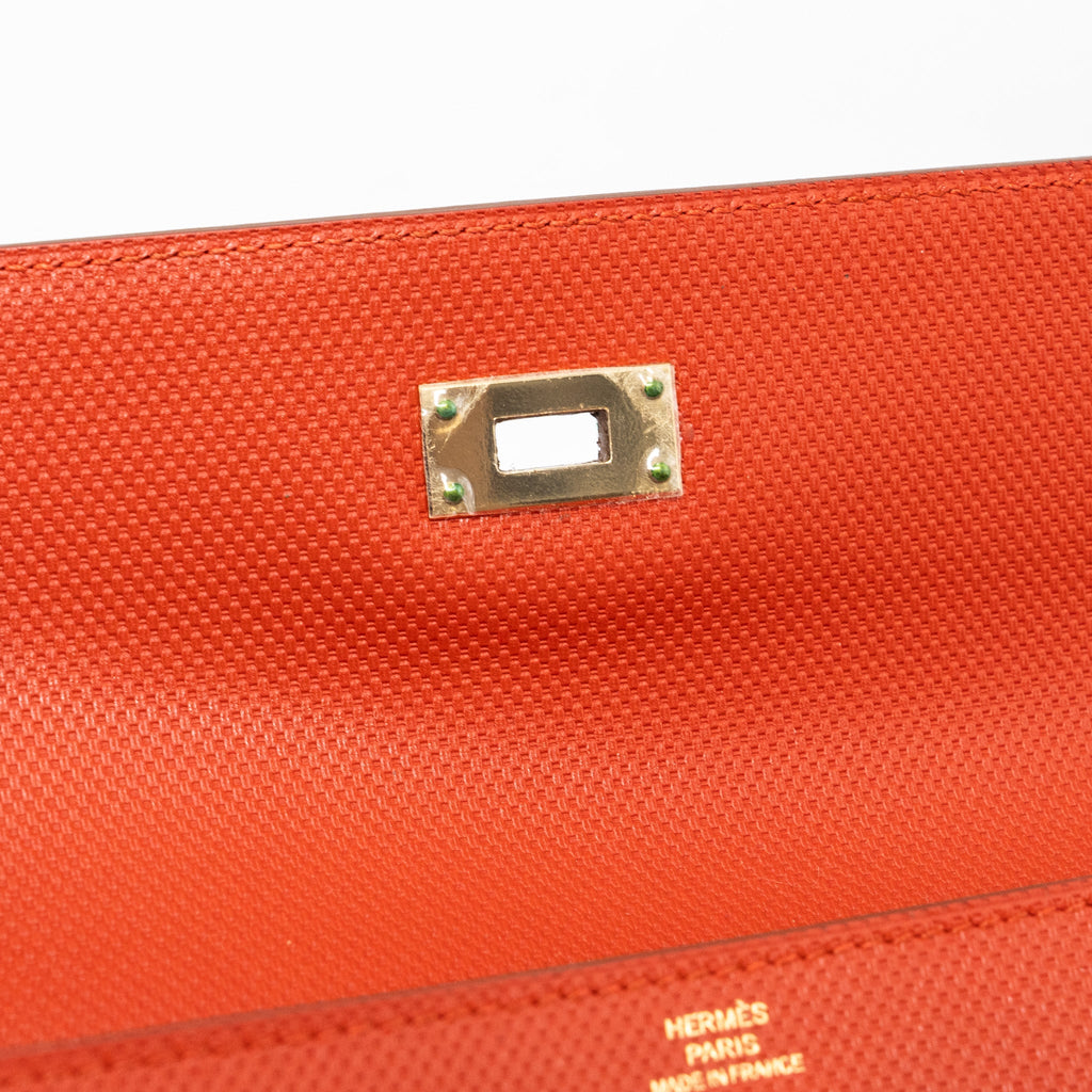 HERMES KELLY LONG WALLET GRAIN SANGUINE GHW