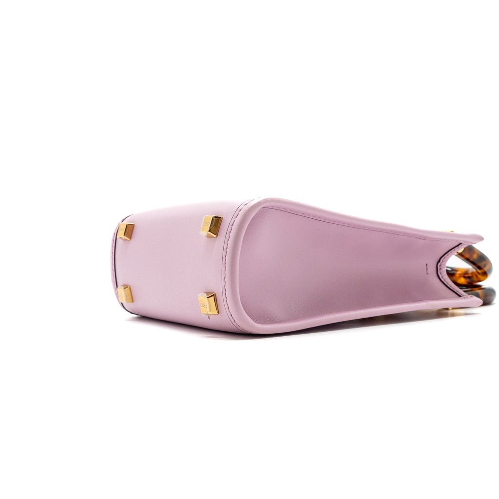 FENDI MINI SUNSHINE SHOPPER BAG LEATHER PINK GHW
