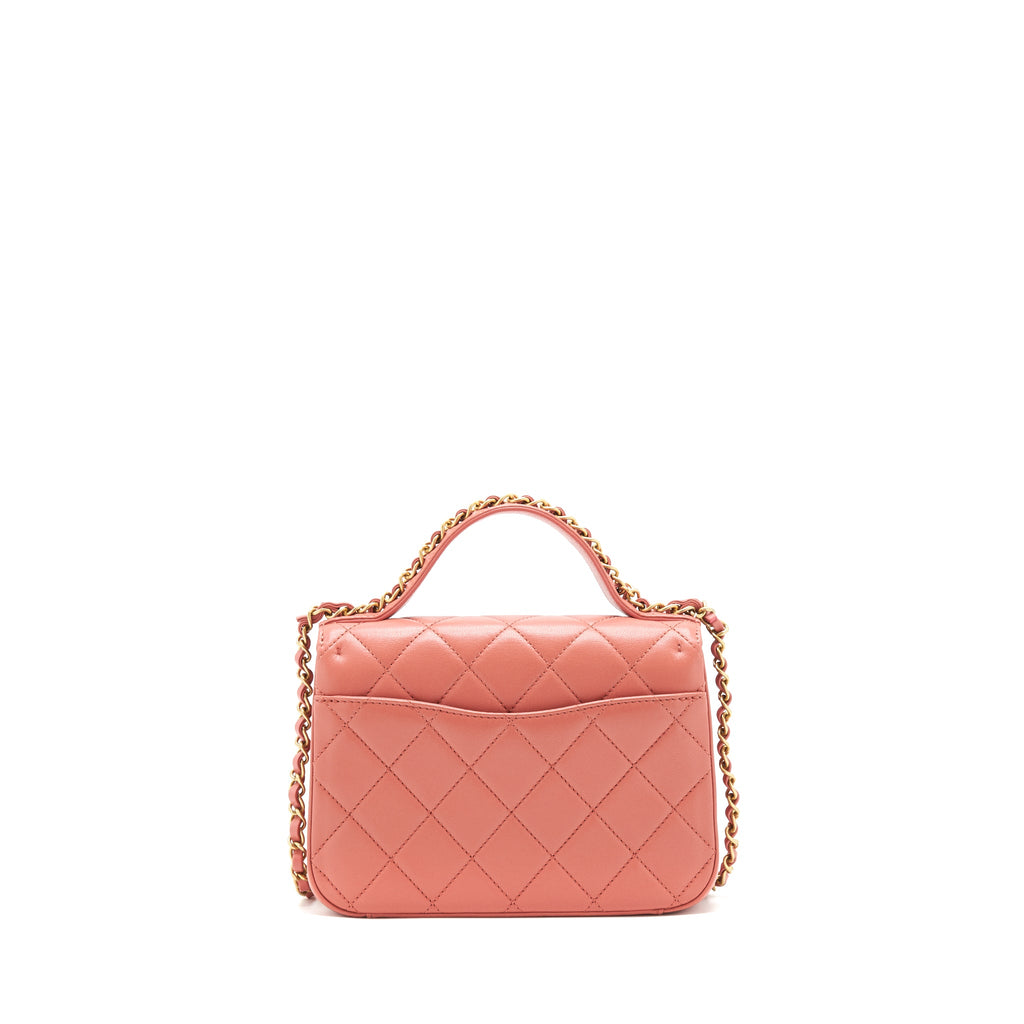 CHANEL TOP HANDLE METIS BAG LAMBSKIN PINK BRUSHED GHW