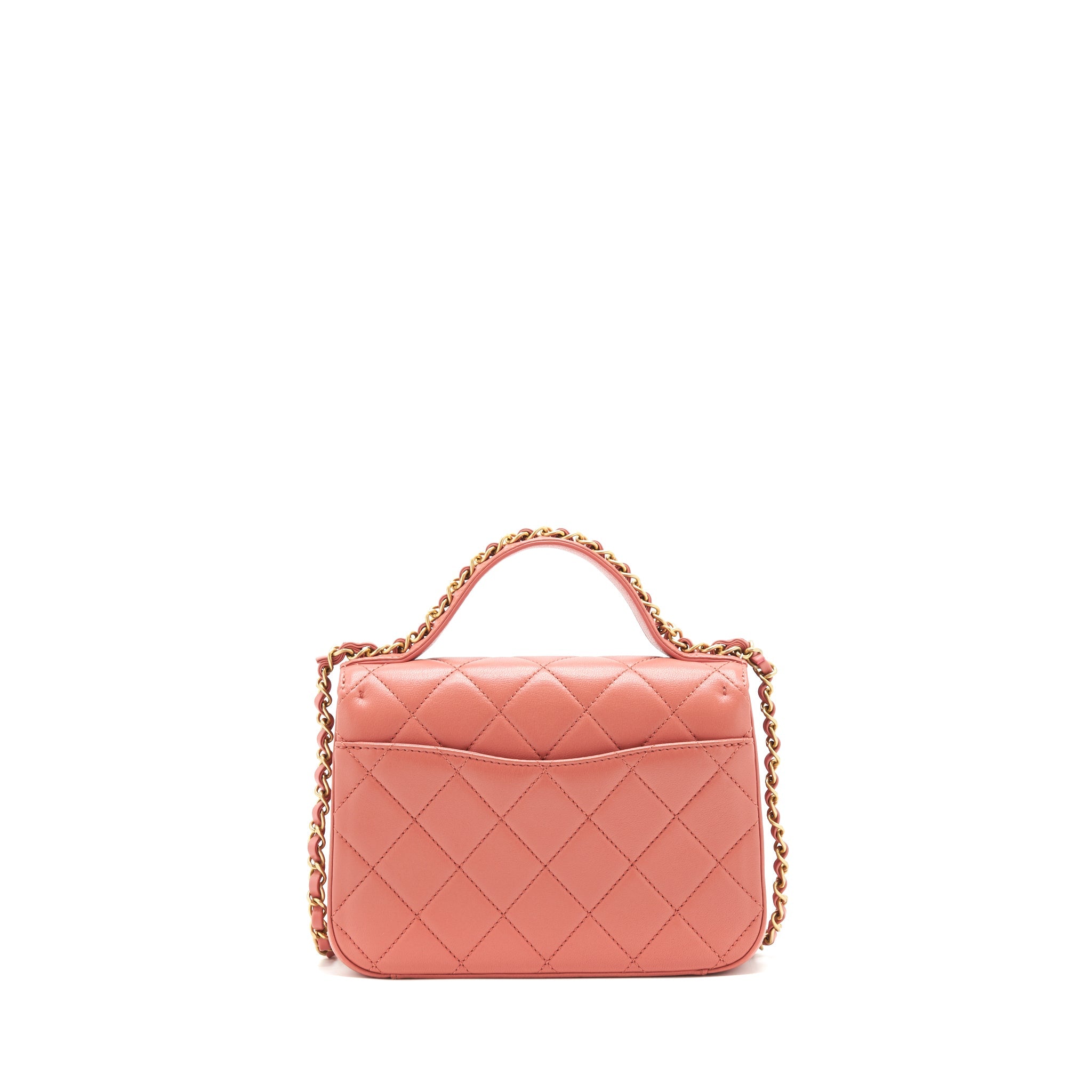 CHANEL TOP HANDLE METIS BAG LAMBSKIN PINK BRUSHED GHW