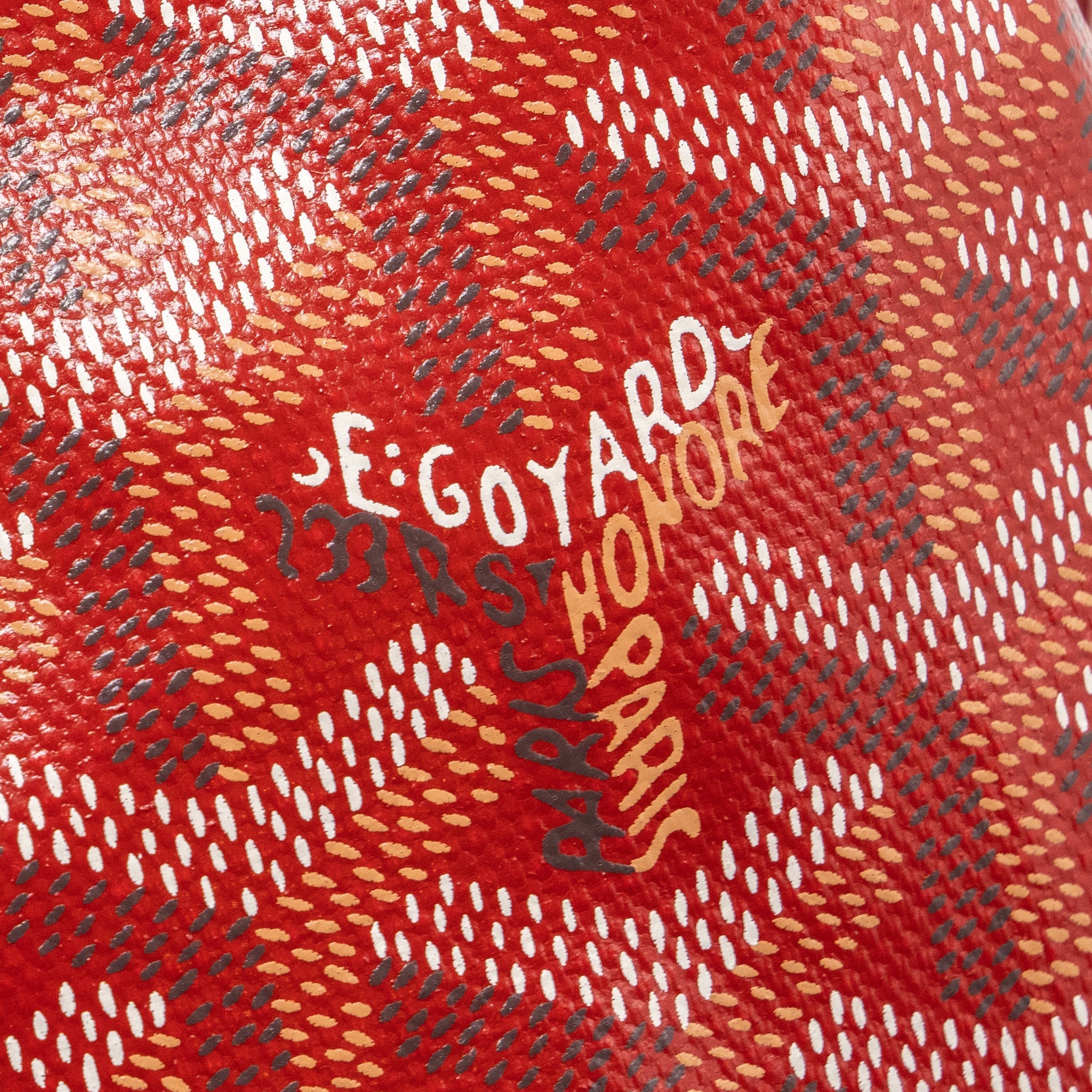 GOYARD MINI ANJOU TOTE BAG CANVAS/ CALFSKIN RED SHW
