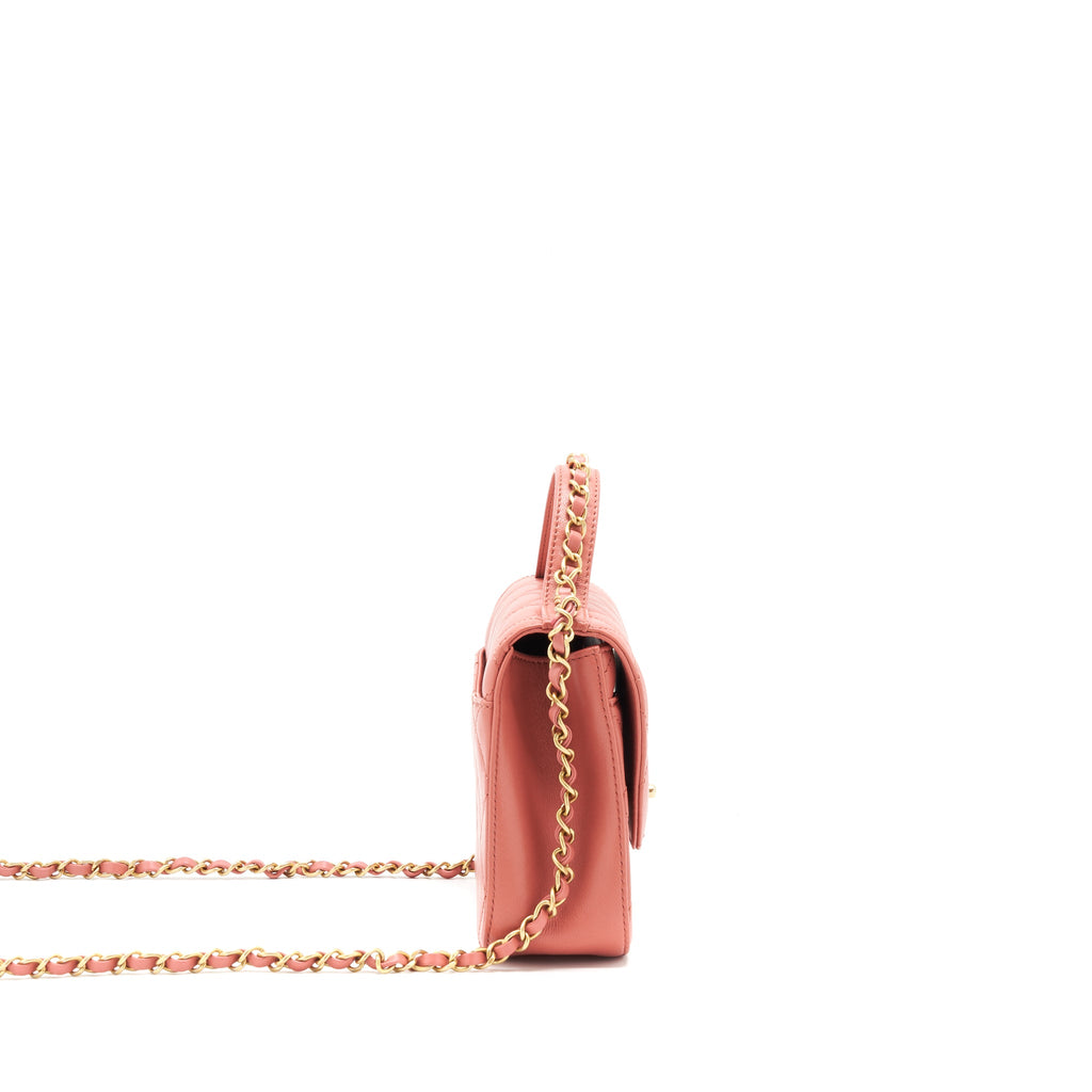 CHANEL TOP HANDLE METIS BAG LAMBSKIN PINK BRUSHED GHW
