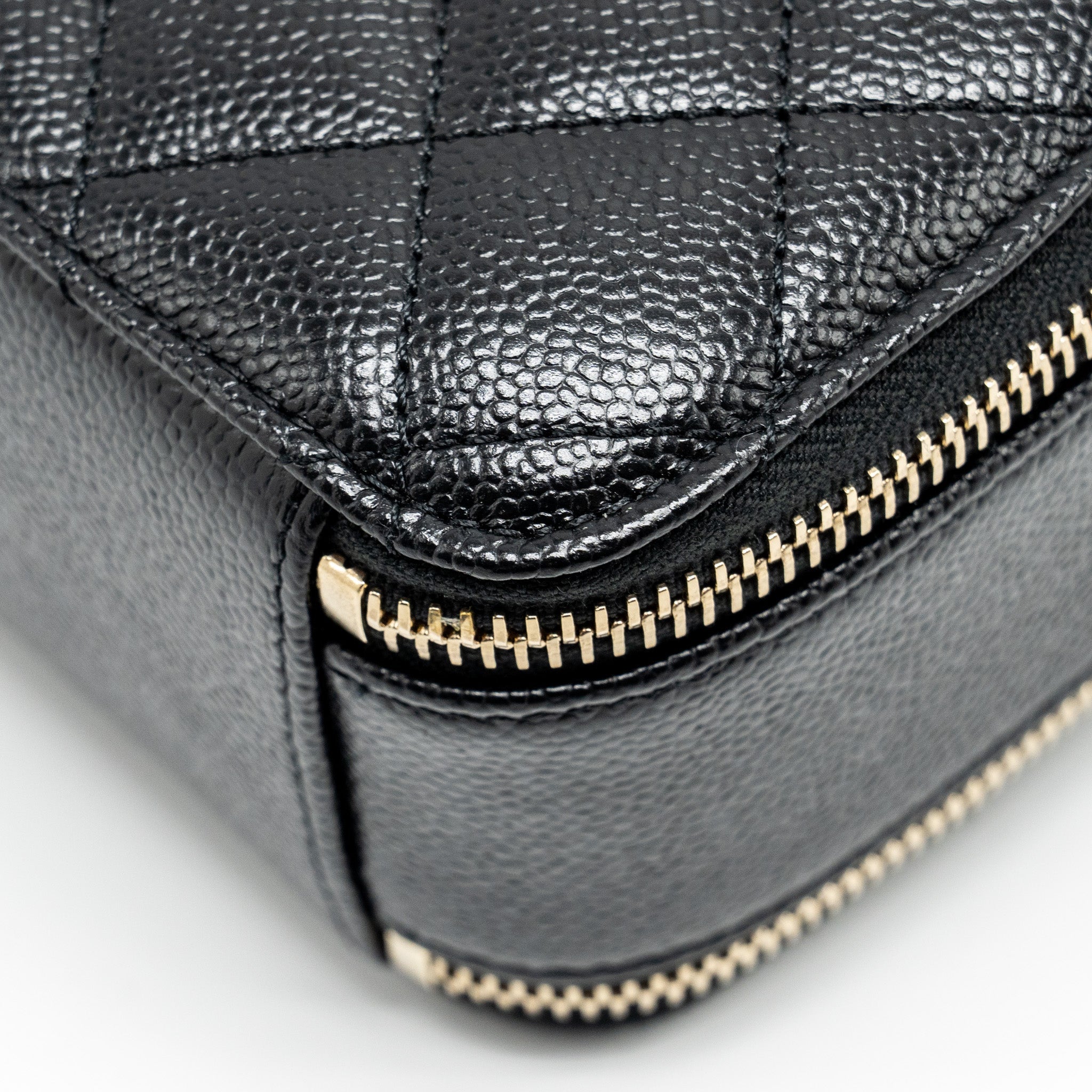 CHANEL 22S LETTER TOP HANDLE SMALL VANITY CASE CAVIAR BLACK BRUSHED GHW (MICROCHIP)