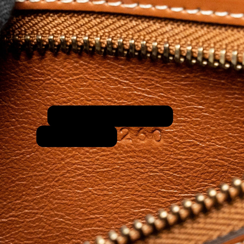 CELINE MICRO LUGGAGE BAG CALFSKIN/DENIM NAVY/TAN GHW