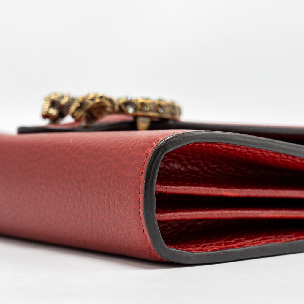 GUCCI DIONYSUS WALLET ON CHAIN CALFSKIN RED MULTICOLOUR HARDWARE