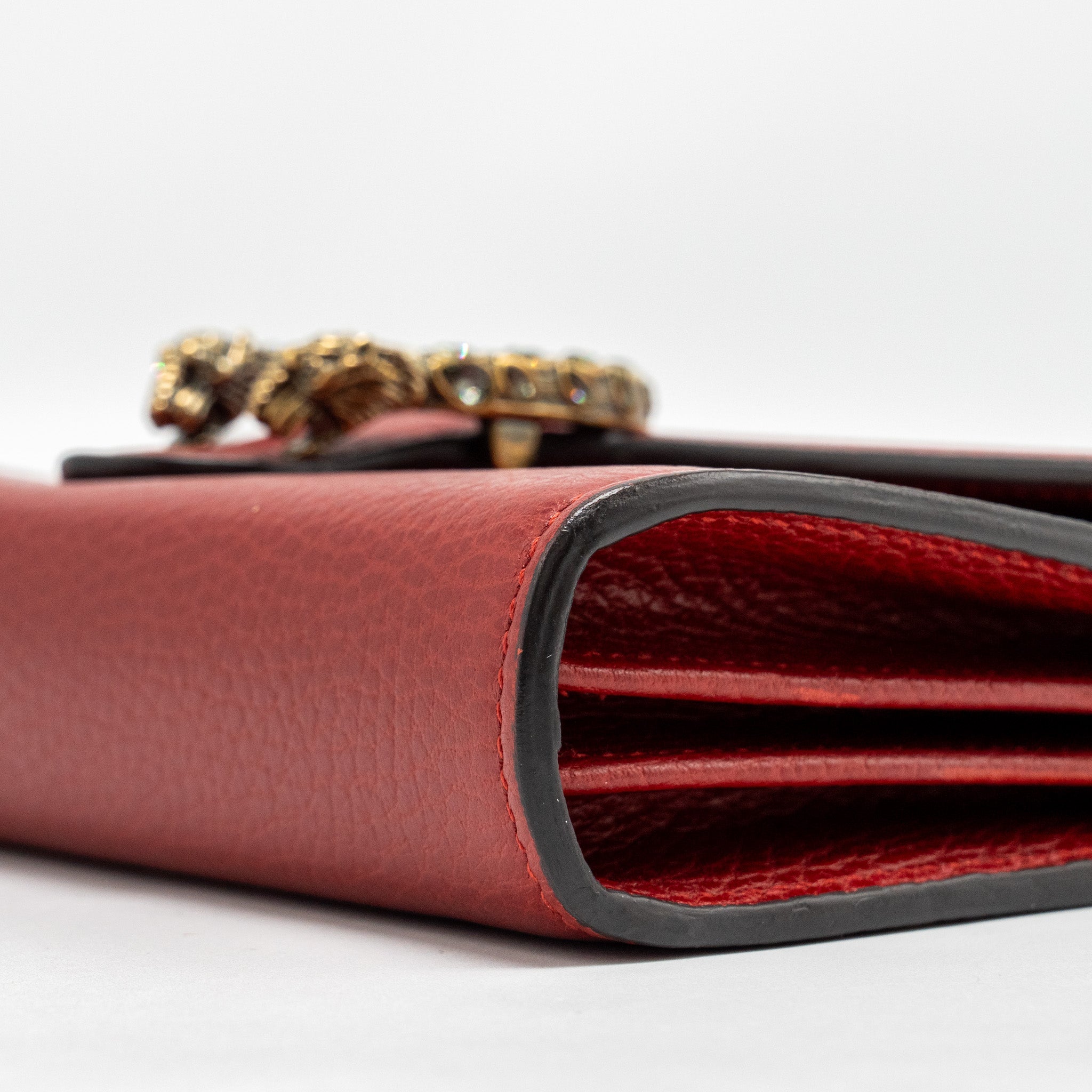 GUCCI DIONYSUS WALLET ON CHAIN CALFSKIN RED MULTICOLOUR HARDWARE