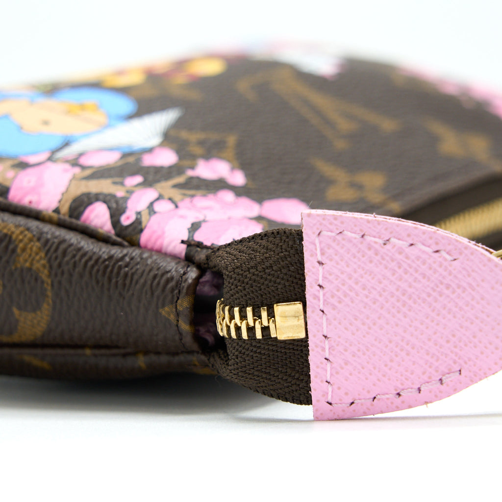 LOUIS VUITTON MINI POCHETTE LIMITED EDITION MONOGRAM CANVAS / PINK GHW