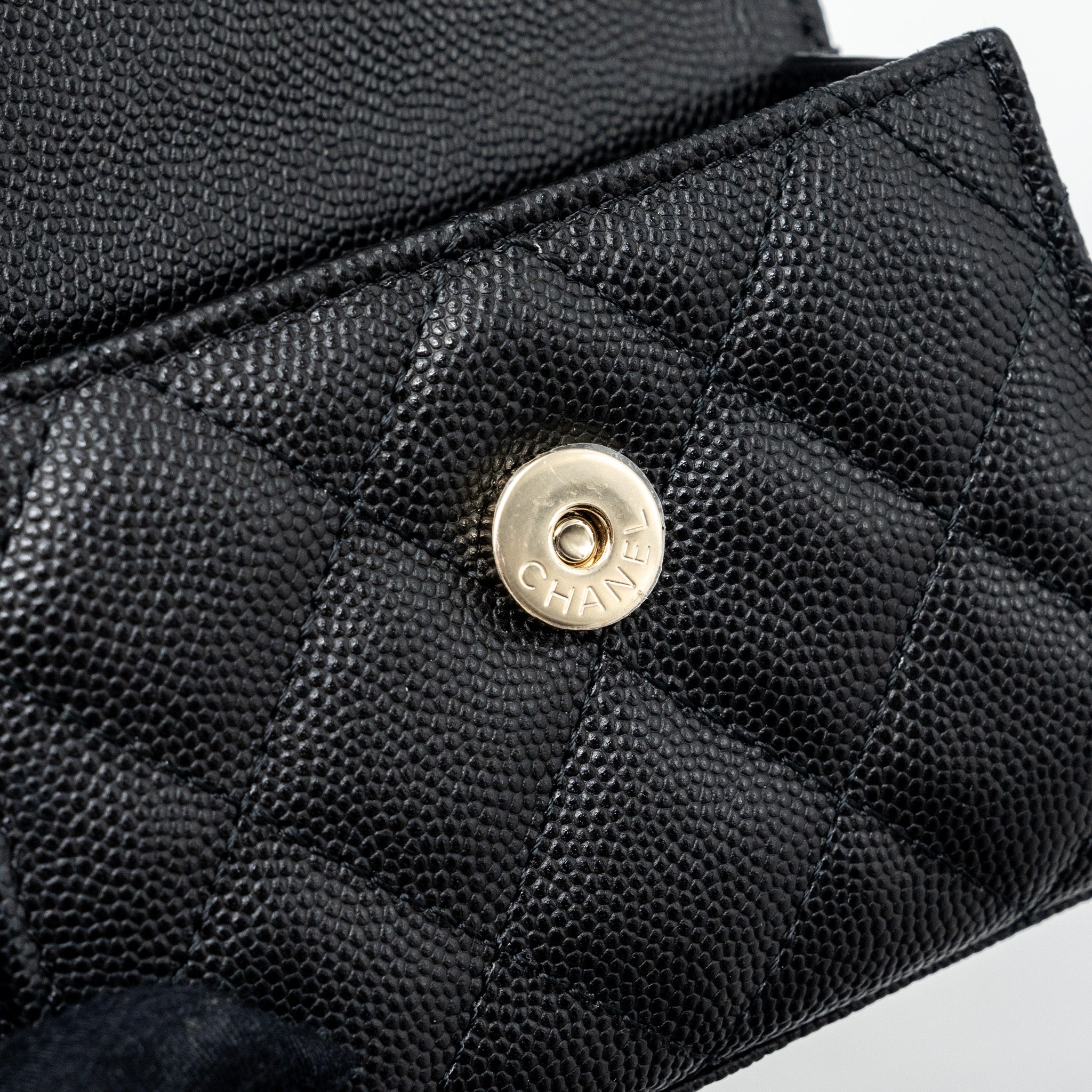CHANEL MINI TOP HANDLE FLAP BAG CAVIAR BLACK LGHW (MICROCHIP)