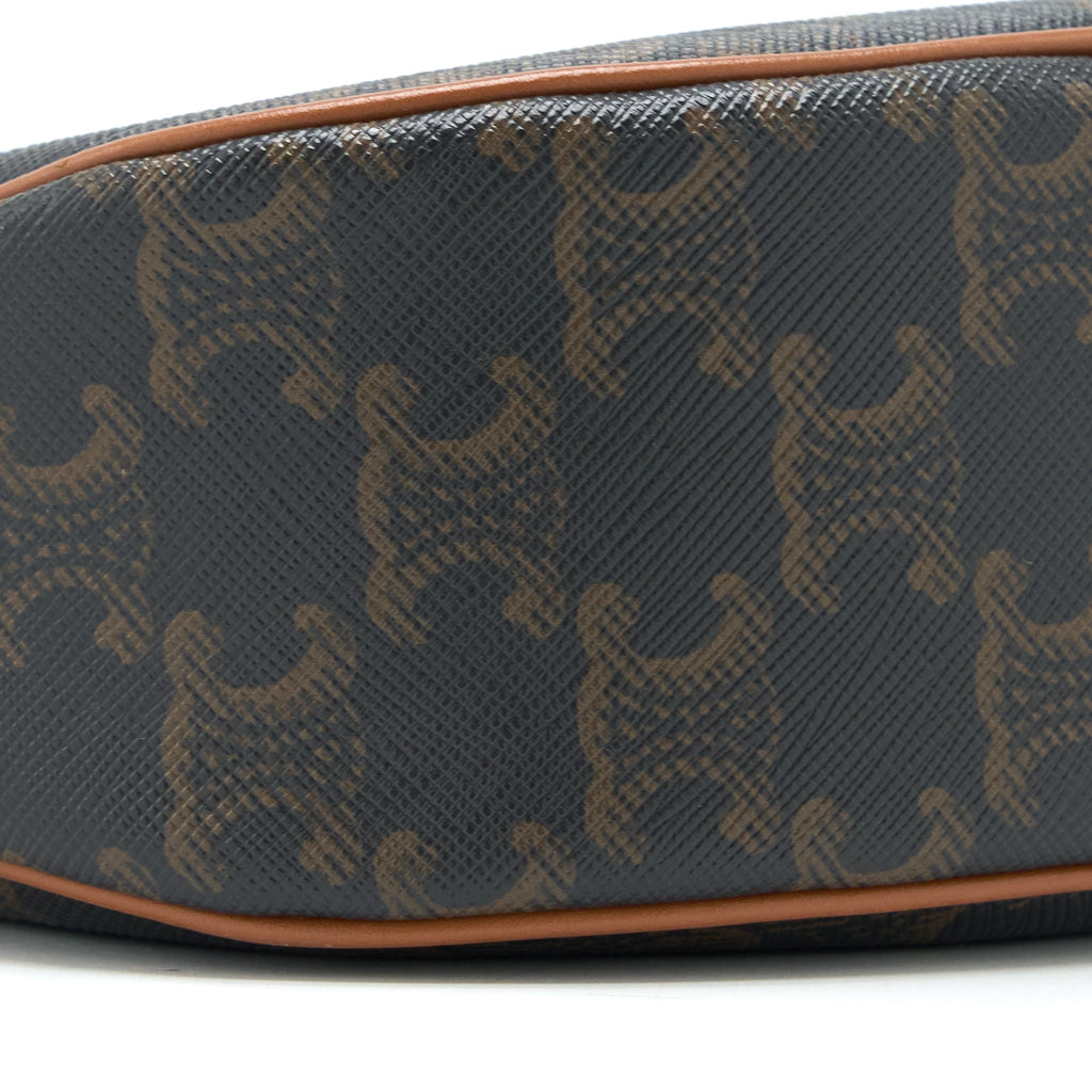 CELINE AVA BAG IN TRIOMPHE CANVAS AND CALFSKIN TAN