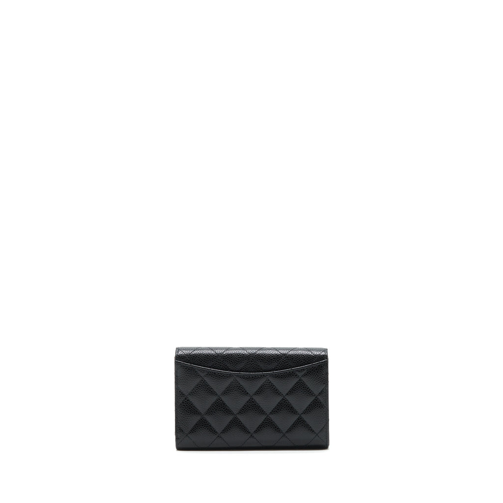 CHANEL CLASSIC FLAP WALLET CAVIAR BLACK GHW