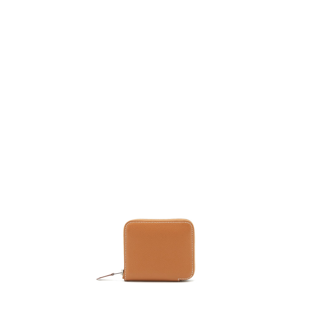 HERMES SILK COMPACT WALLET EPSOM GOLD SHW