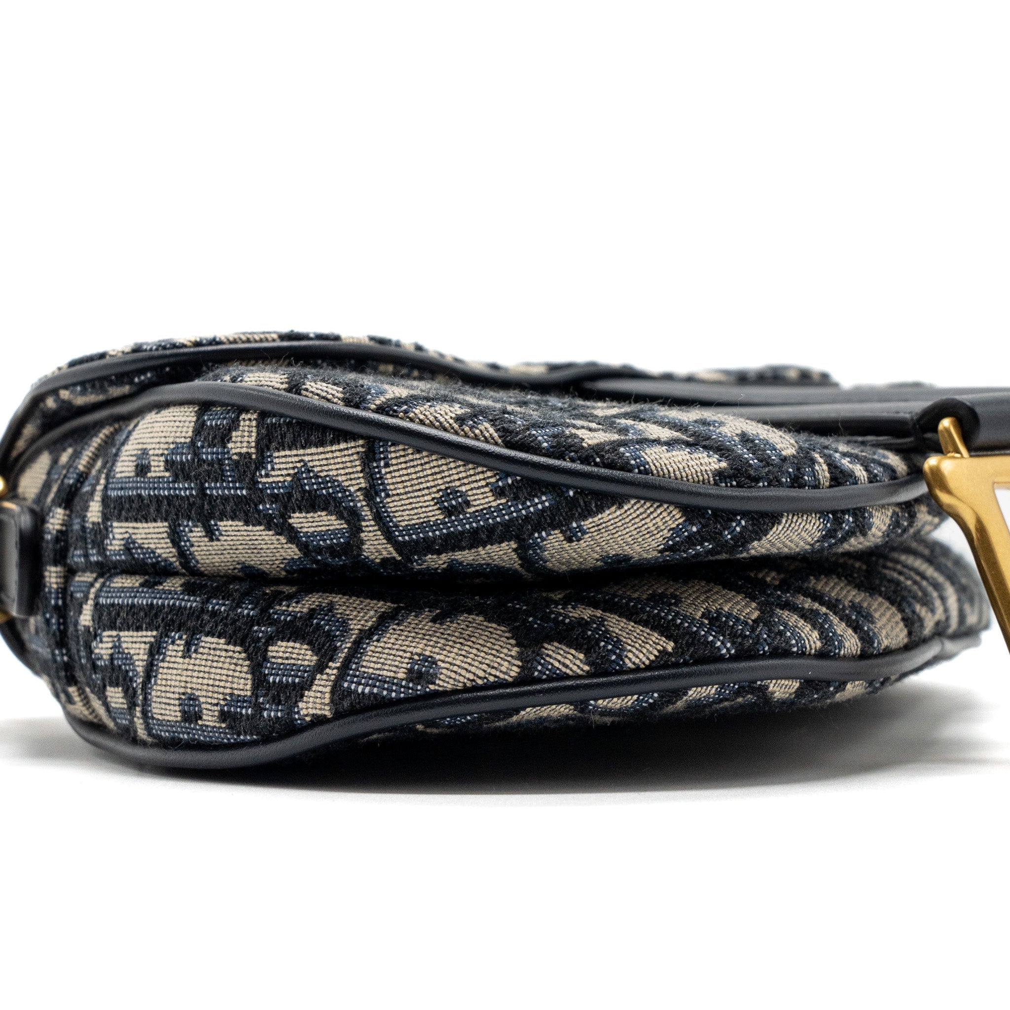 DIOR MINI SADDLE BAG BLUE OBLIQUE JACQUARD GHW