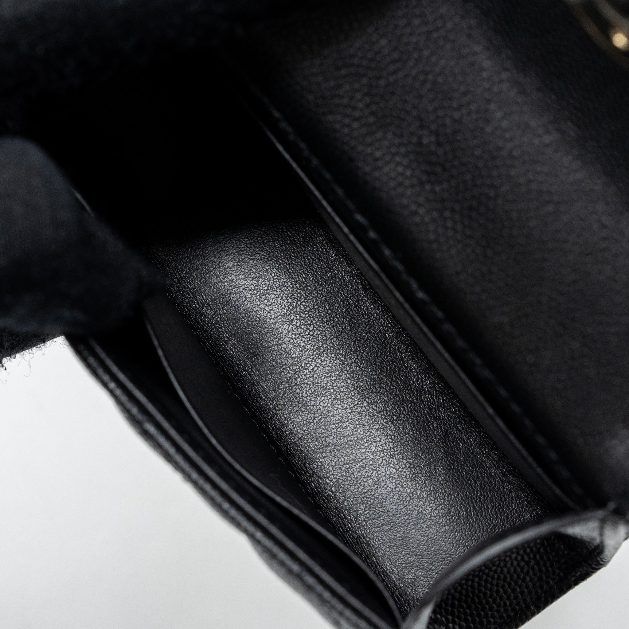 CHANEL MINI TOP HANDLE FLAP BAG CAVIAR BLACK LGHW (MICROCHIP)