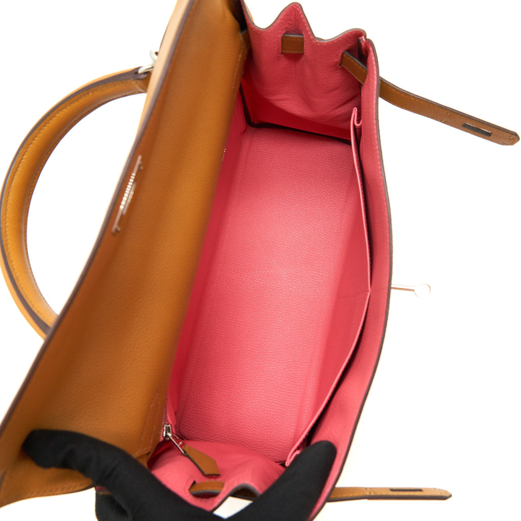 HERMES KELLY 32 EVERCOLOR CARAMEL / ROSE D’ETE SHW