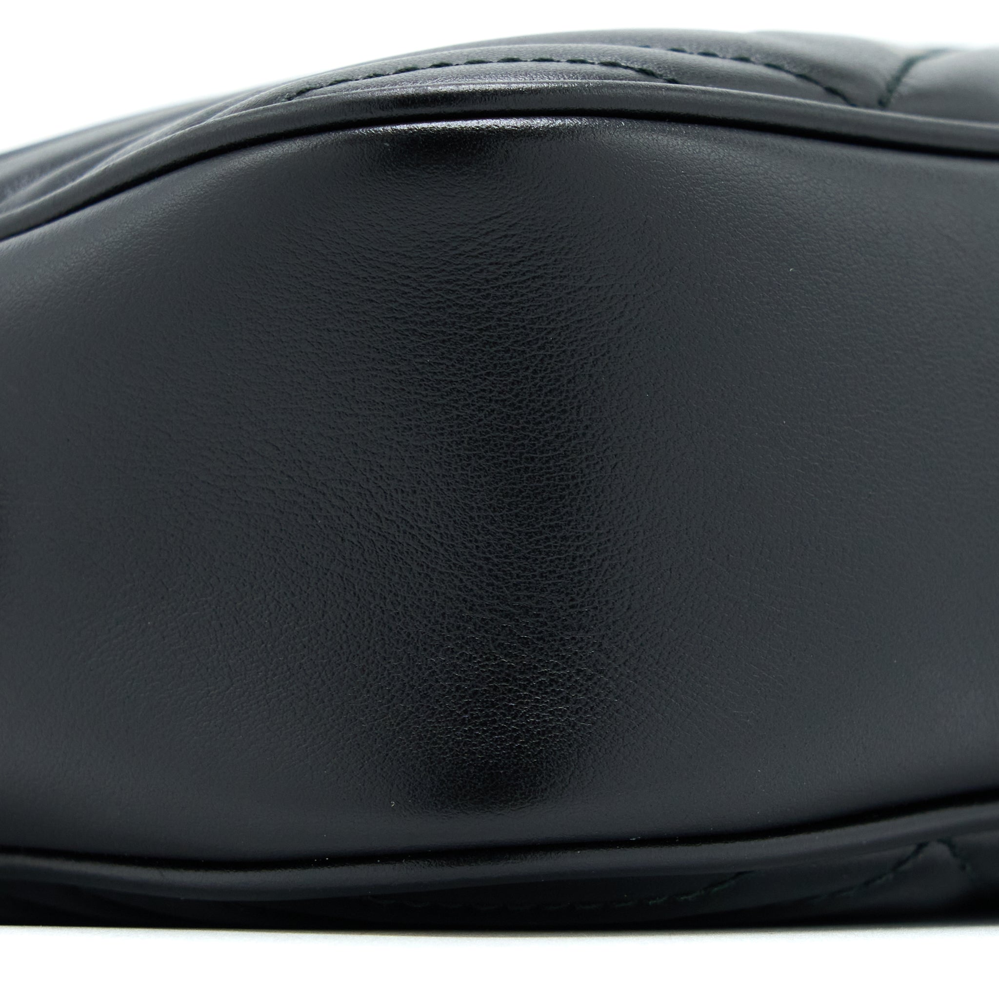 GUCCI GG MARMONT CAMERA BAG BLACK BRUSHED GHW