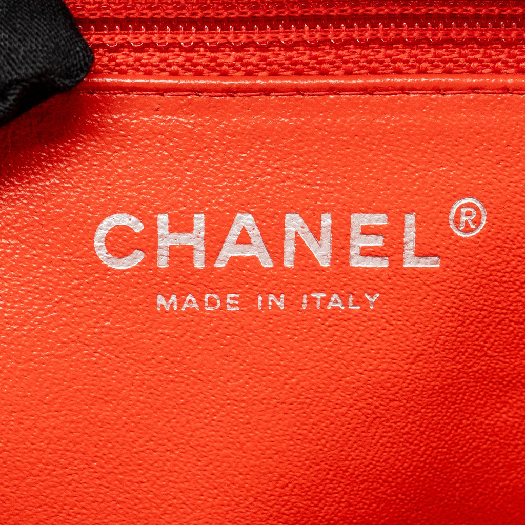 CHANEL CC CLUTCH BAG PERFORATED LAMBSKIN RED SHW