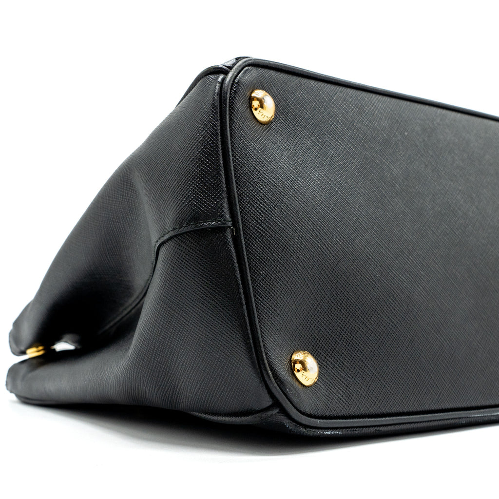 PRADA SAFFIANO TOTE BAG CALFSKIN BLACK GHW