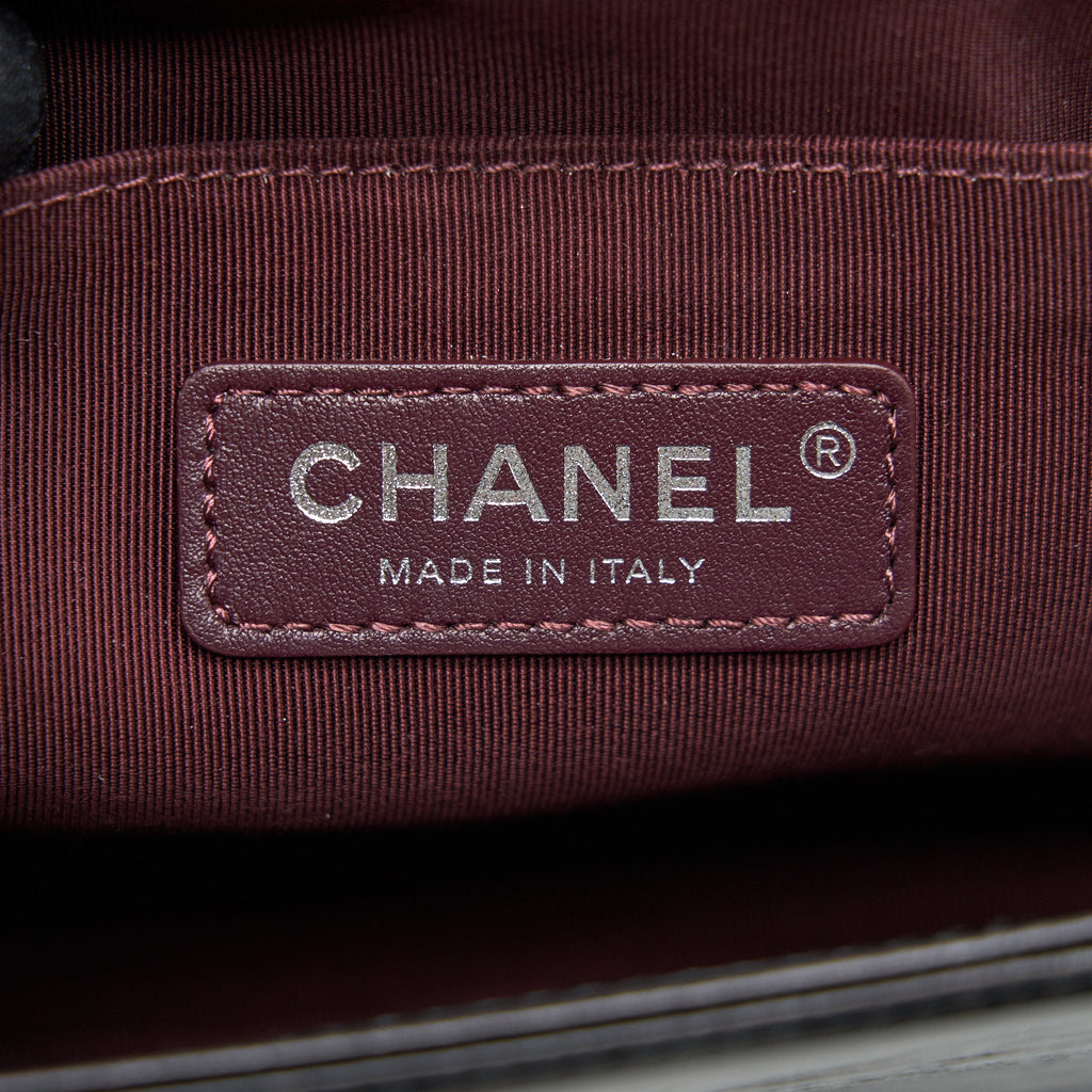 CHANEL OLD MEDIUM LEBOY BAG WITH CHAIN EDGE BLACK