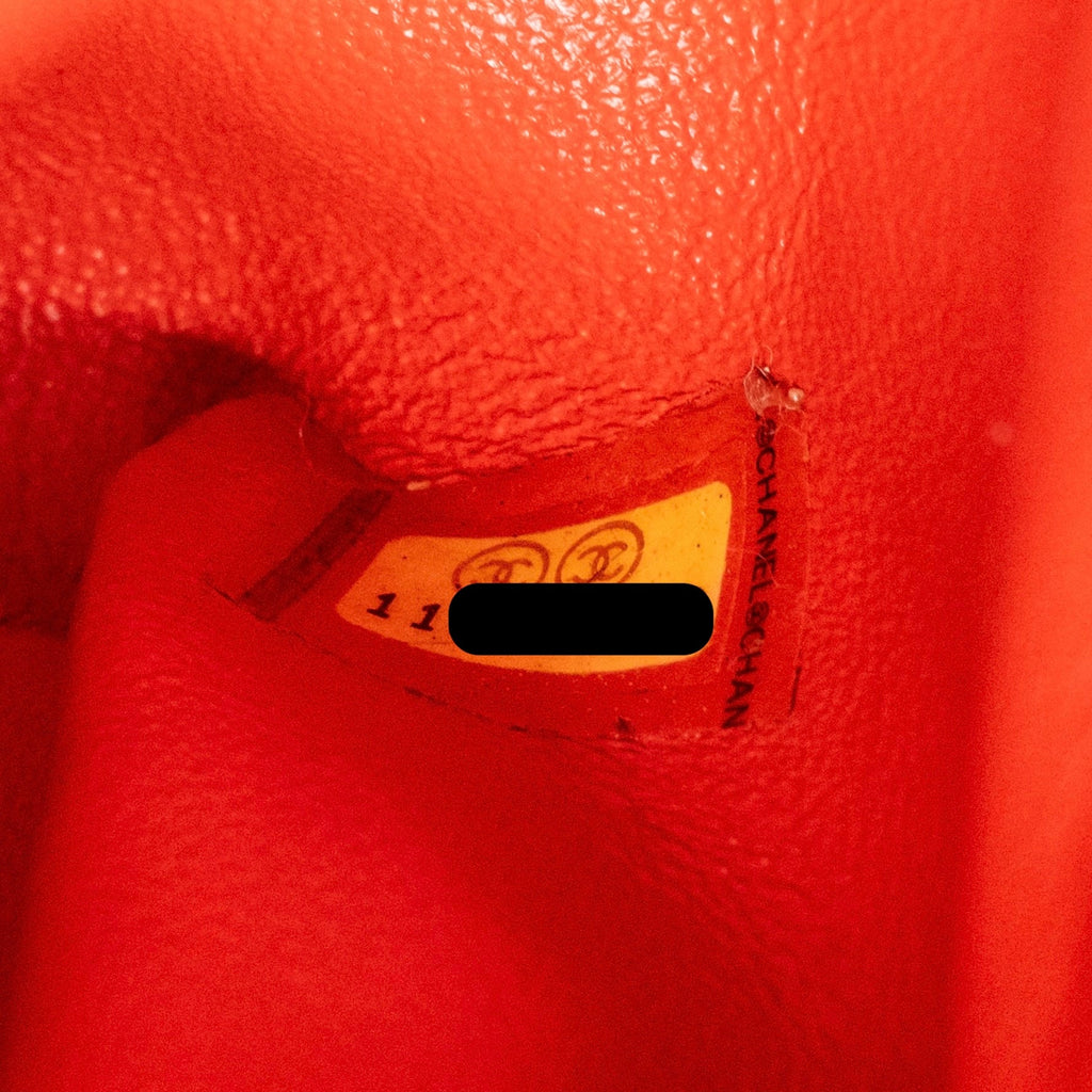 CHANEL CC CLUTCH BAG PERFORATED LAMBSKIN RED SHW