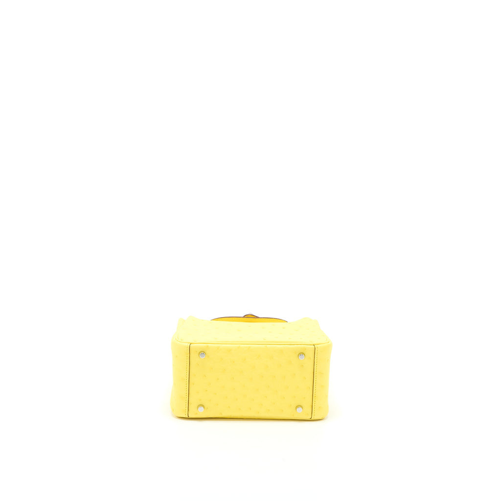 HERMES MINI LINDY OSTRICH JAUNE CITRON SHW