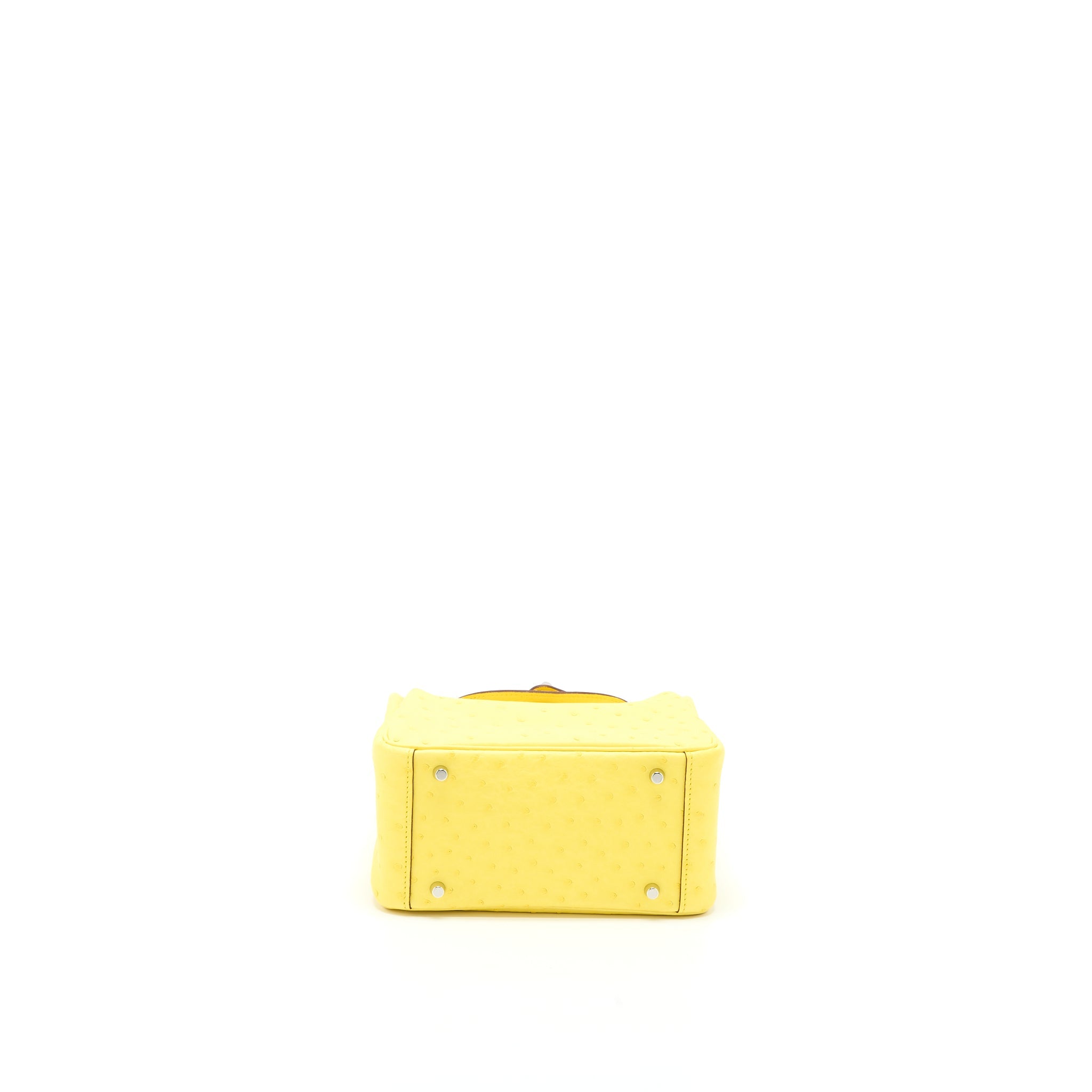 HERMES MINI LINDY OSTRICH JAUNE CITRON SHW