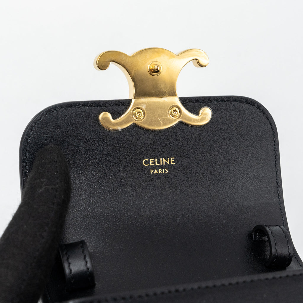 CELINE MINI CLAUDE SHINY CALFSKIN BLACK GHW