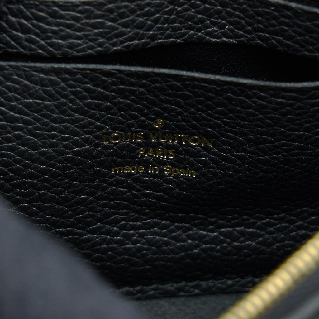 LOUIS VUITTON DOUBLE ZIP POCHETTE MONOGRAM EMPREINTE BLACK GHW